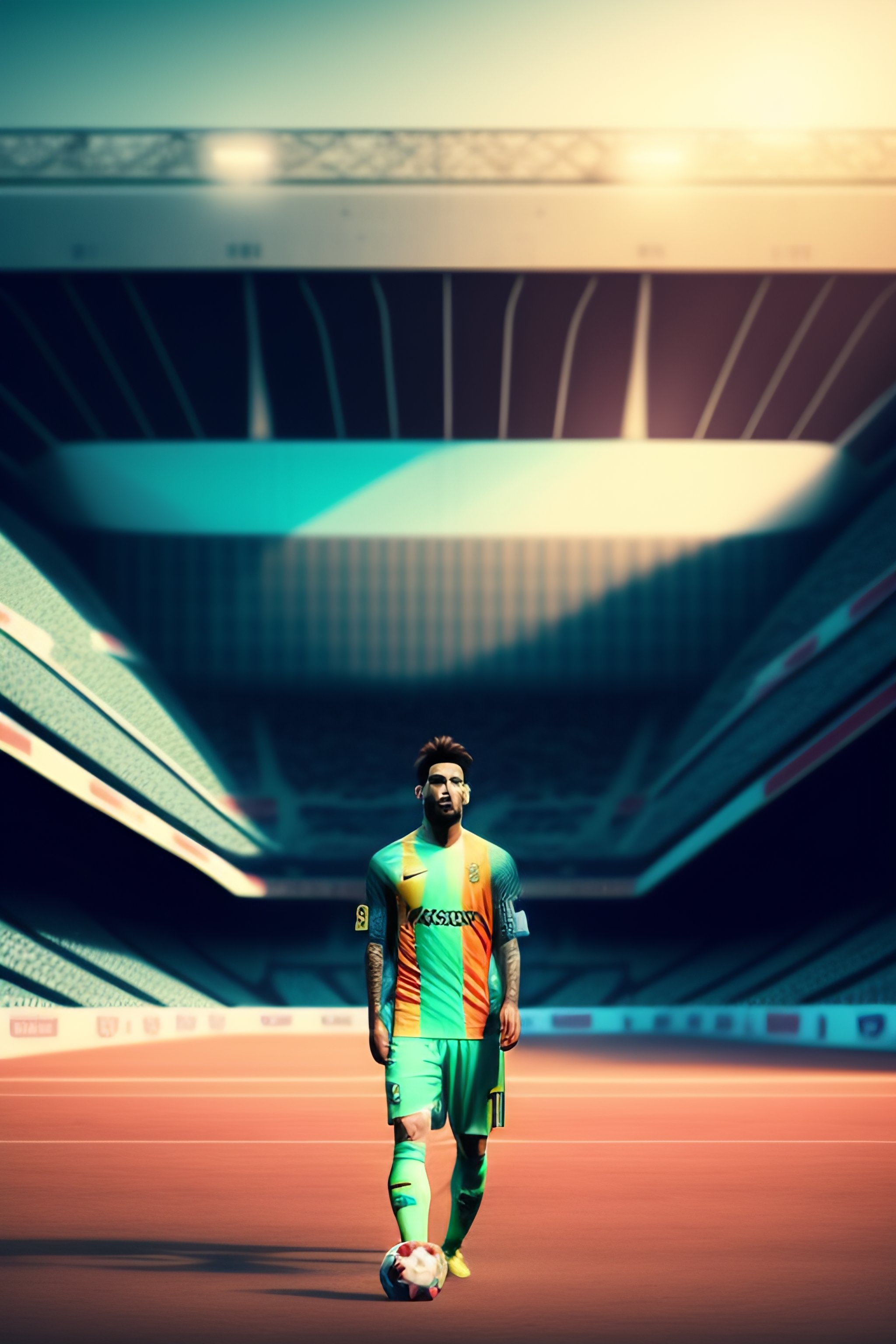 Lexica - Messi in Pakistan cyberpunk,football stadium
