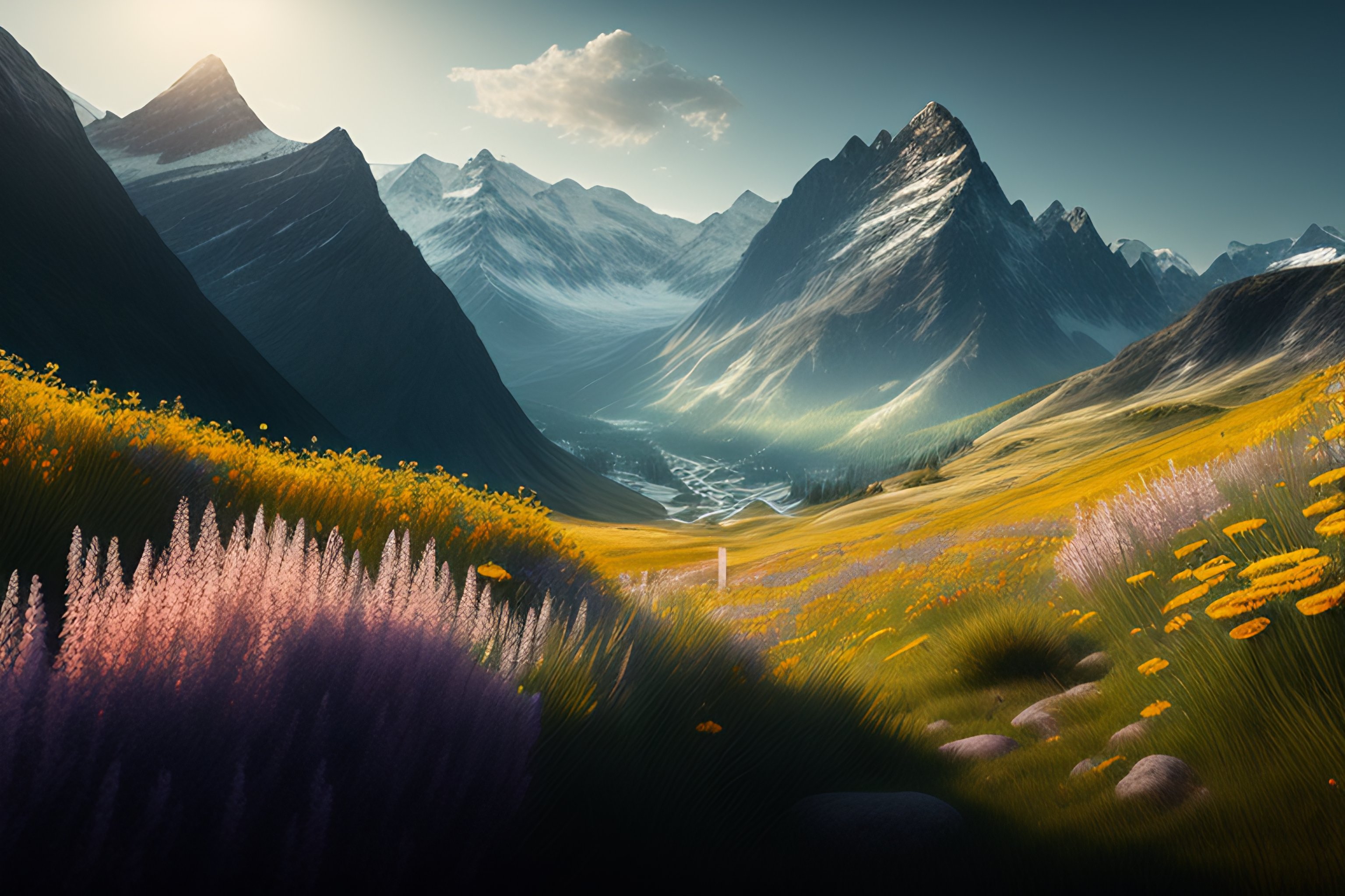 Lexica - Beautiful and highly detailed matte painting of mountain ...