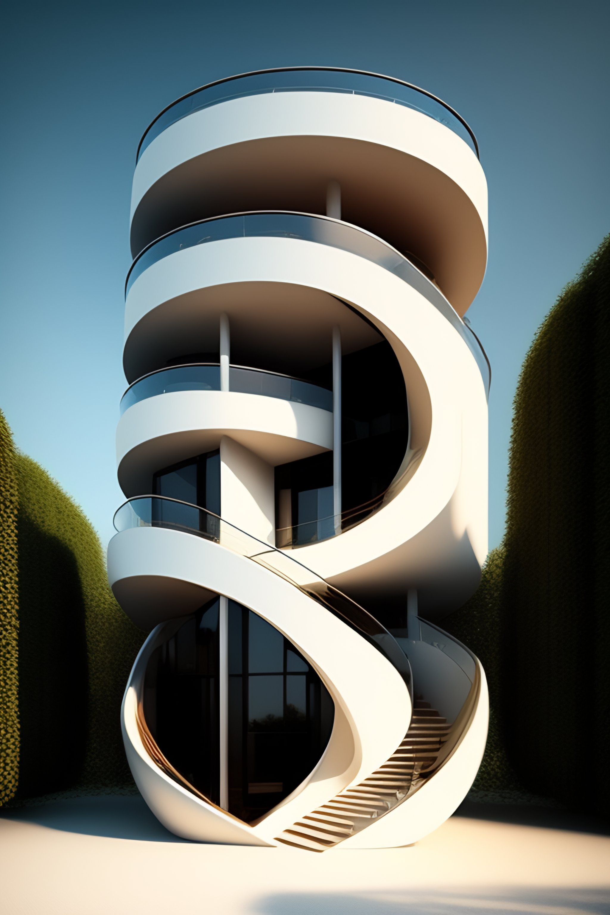 Lexica - A multi-storey house of the future shaped like a crescent