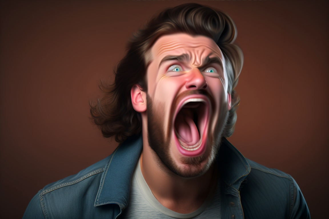 Lexica Portrait Of European Man Screaming Crying