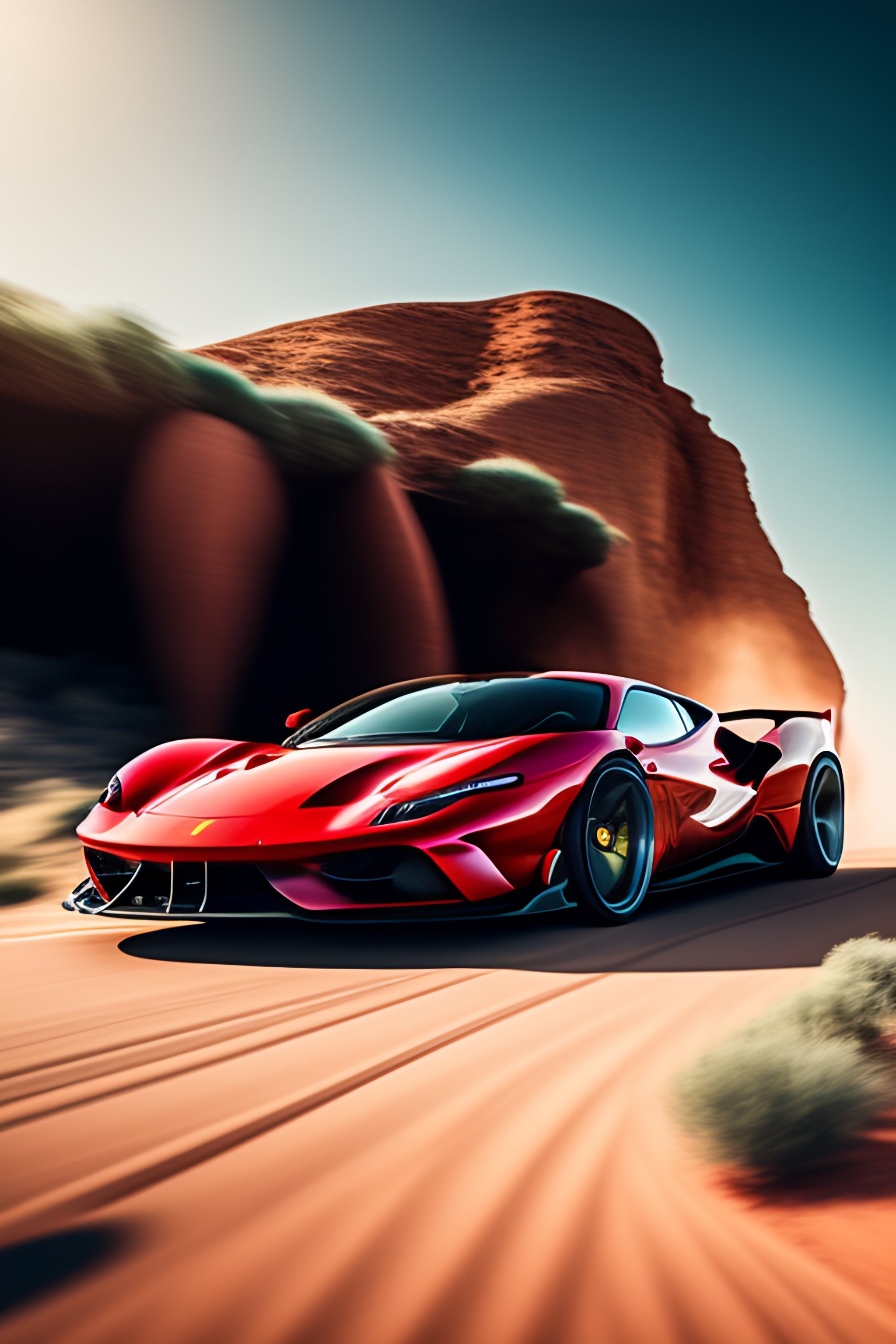 Lexica - A dragon racing a ferrari