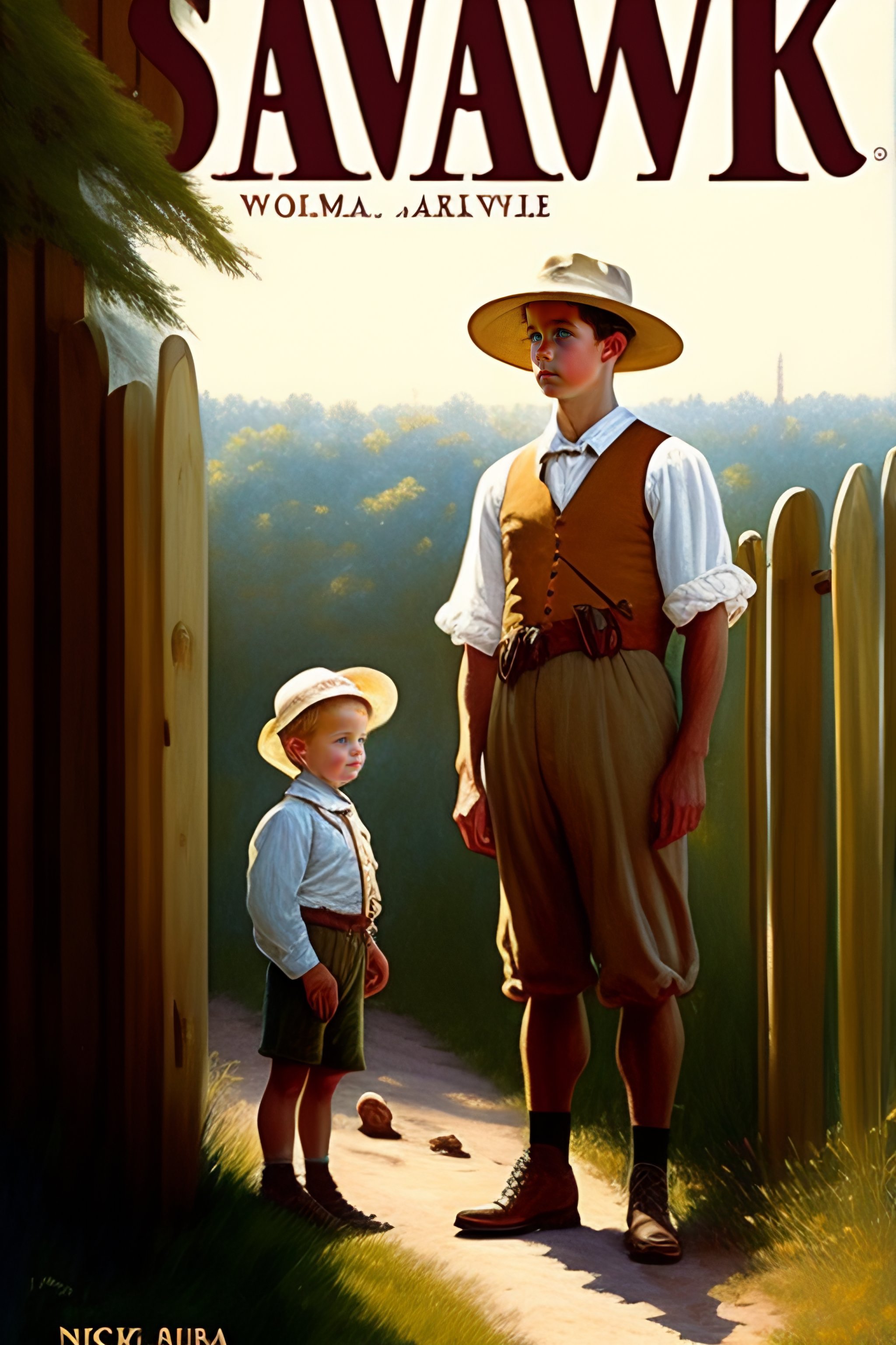 Lexica Book cover tom sawyer norman rockwell style
