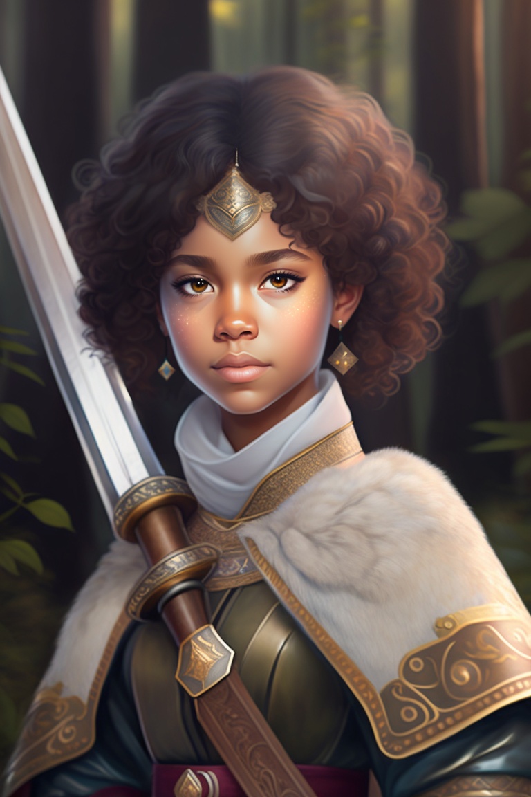 Lexica - In this depiction, a determined young girl stands confidently ...