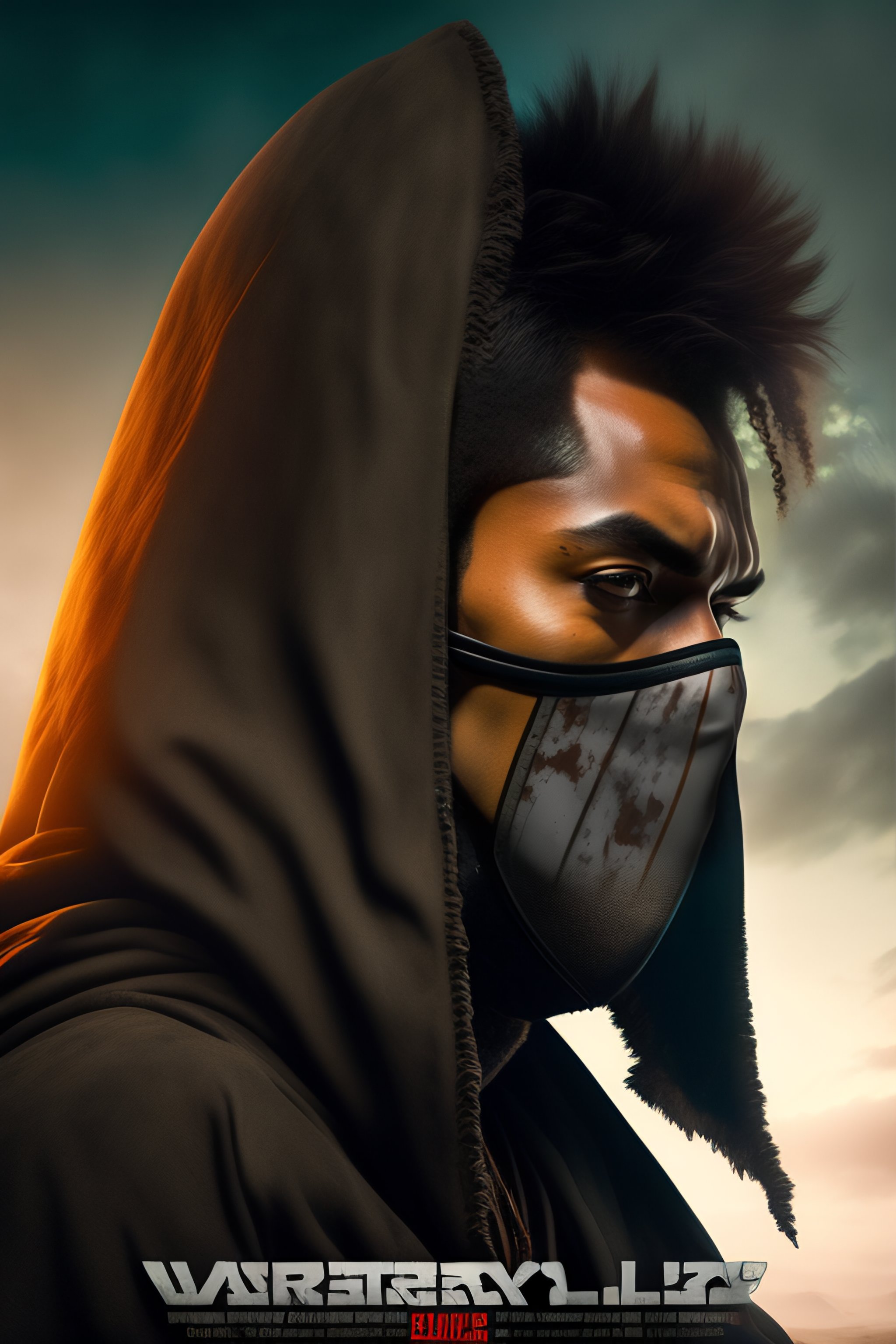 Lexica - Enormous Warrior in tattered gray cloak ceramic plague docter