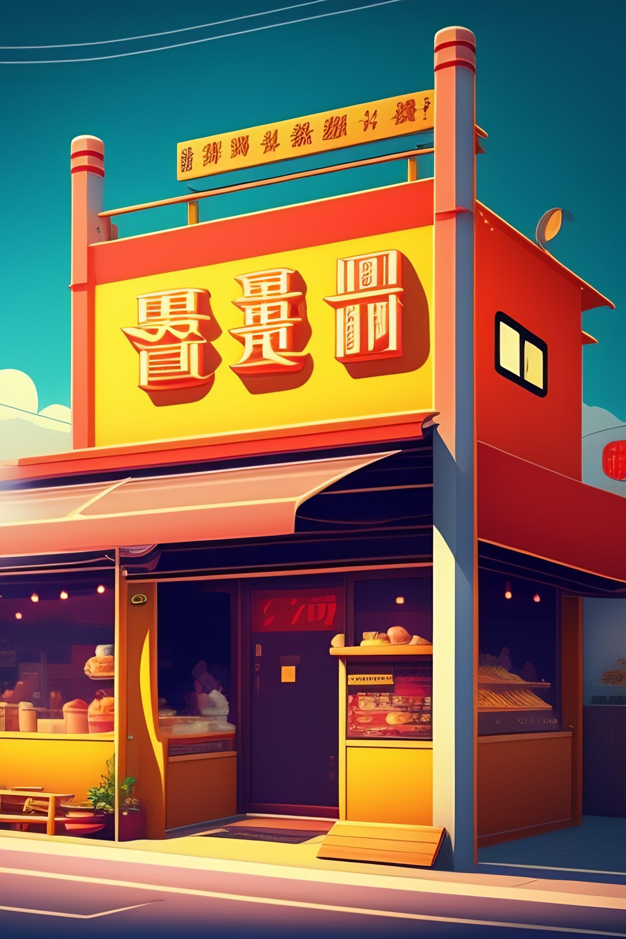 Lexica - Ramen shop illustration anime style