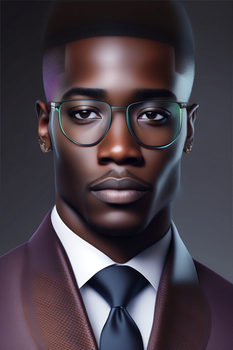 Lexica - Dark-skinned man, wearing glasses, policeman, without a beard,