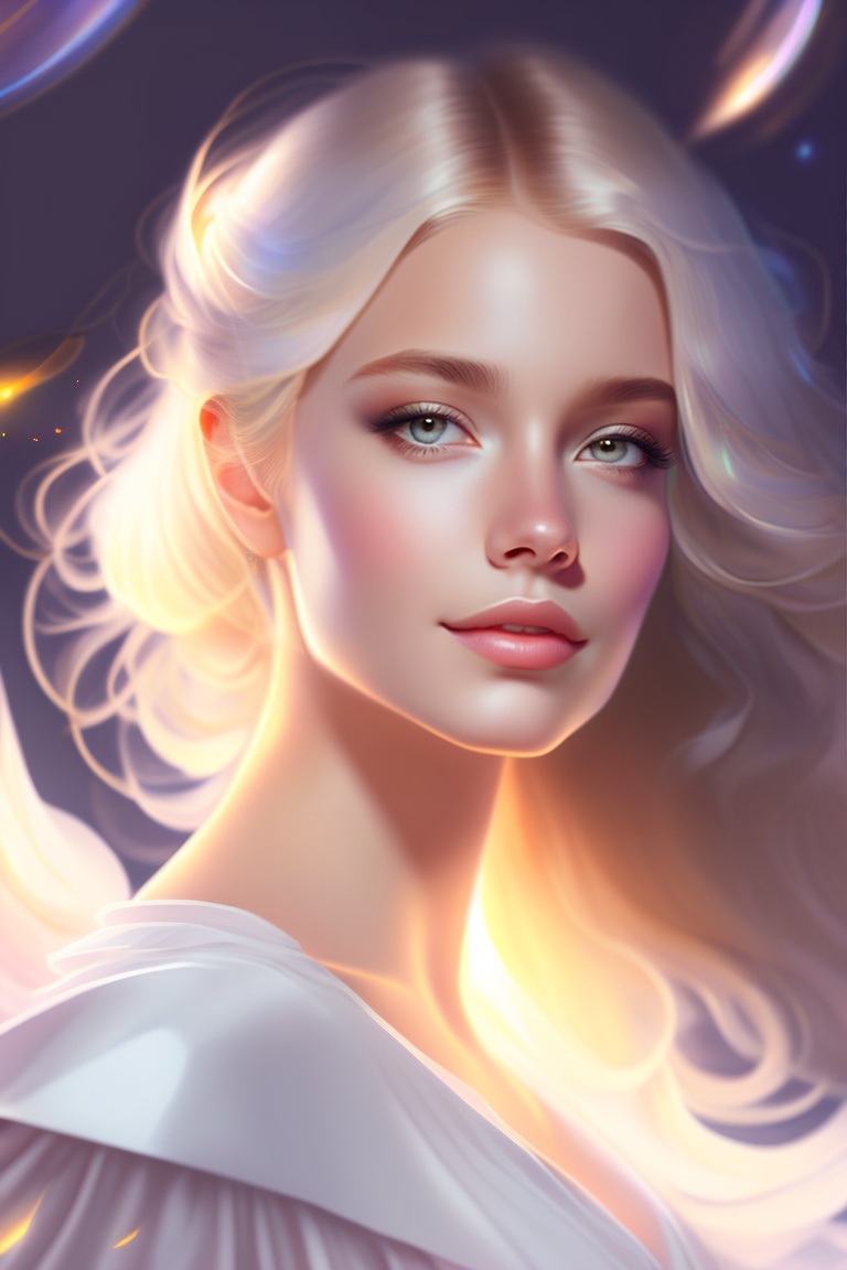 Lexica - A clear portrait of a young girl dressed in a flowing white ...