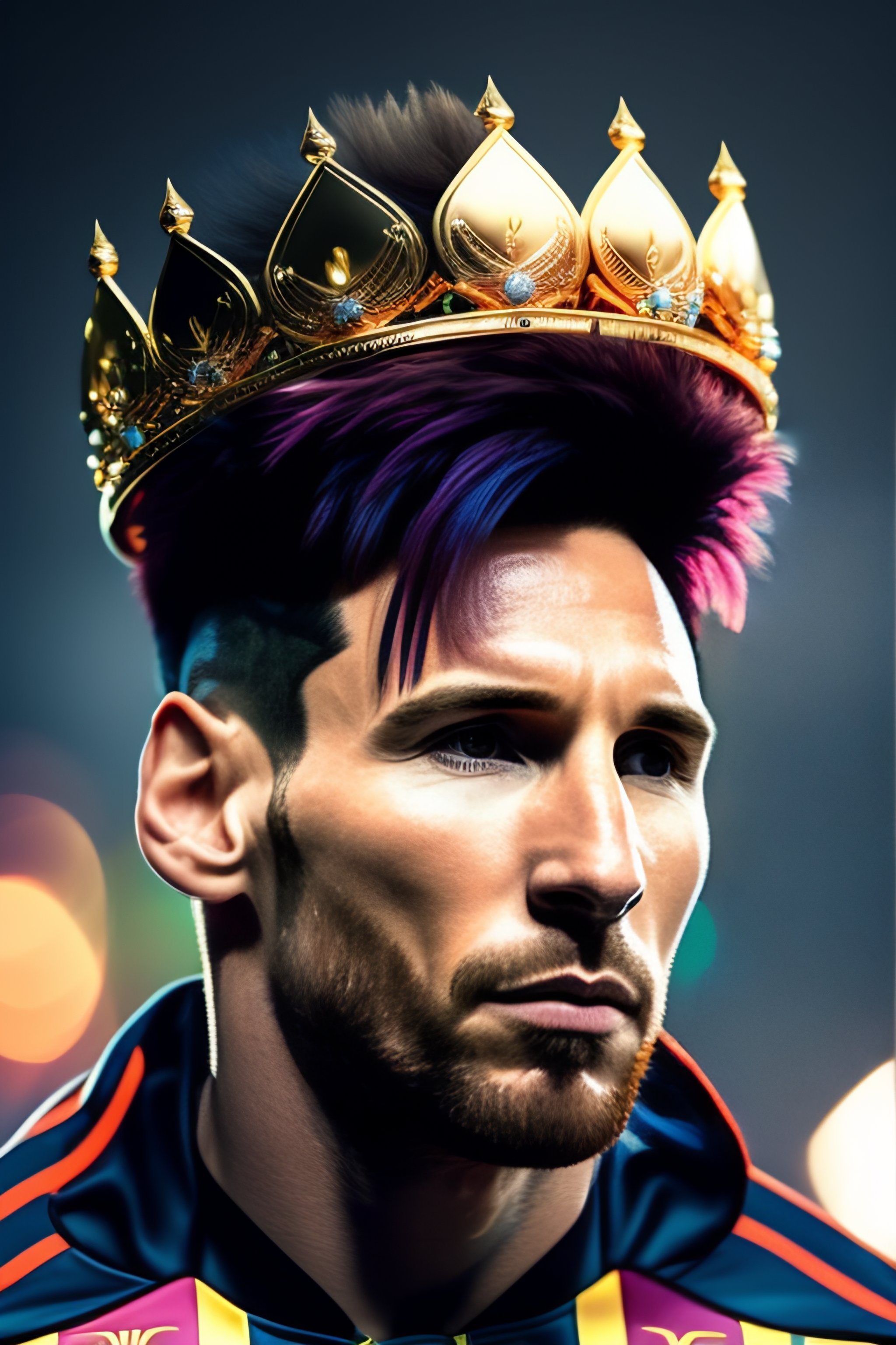 Lexica Lionel Messi Cyberpunk Crown