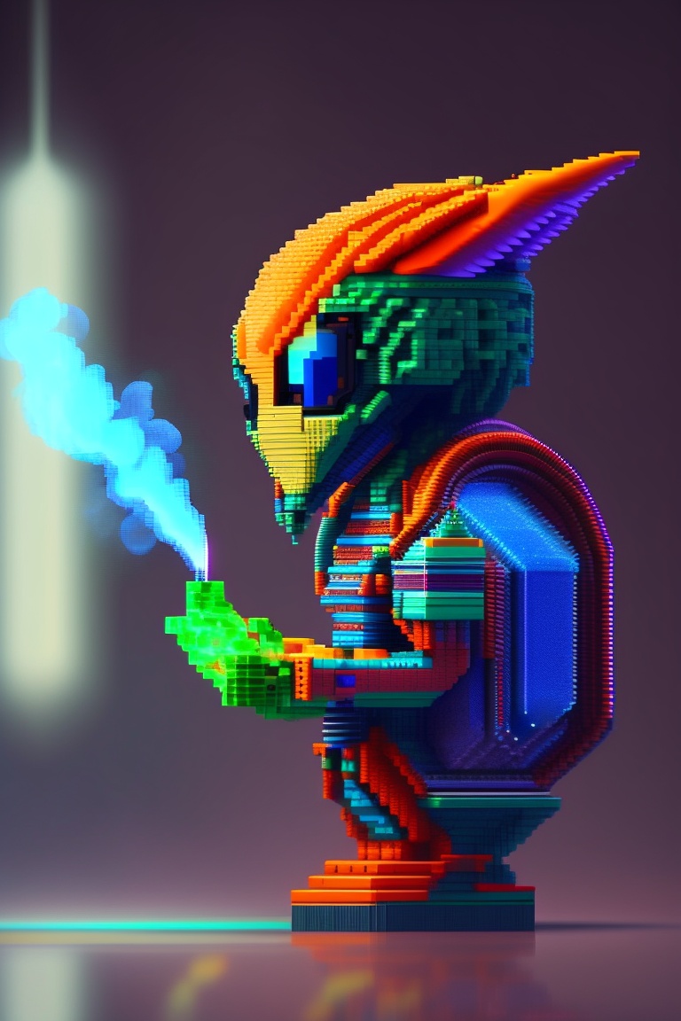 Lexica - Alien smokes , pixel style