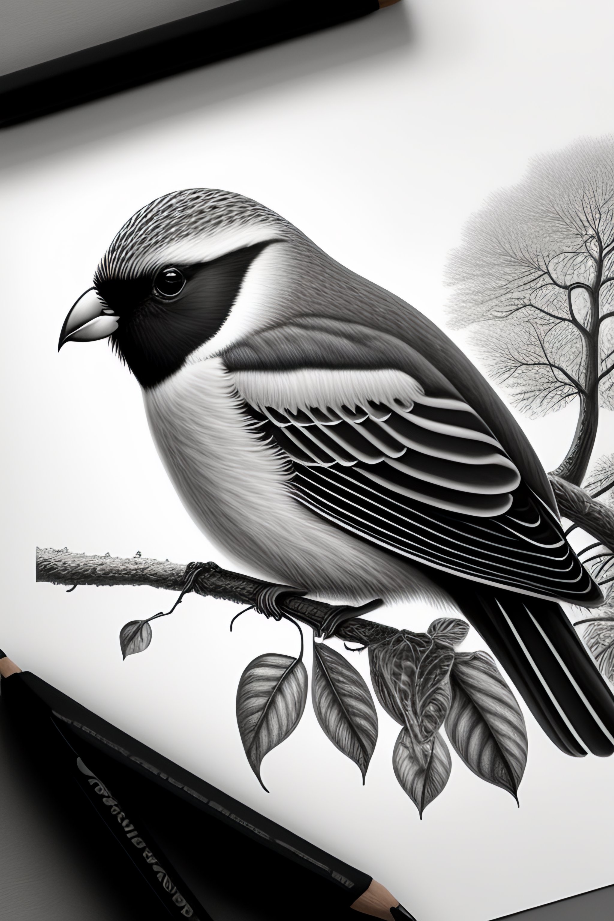 bird black and white drawing