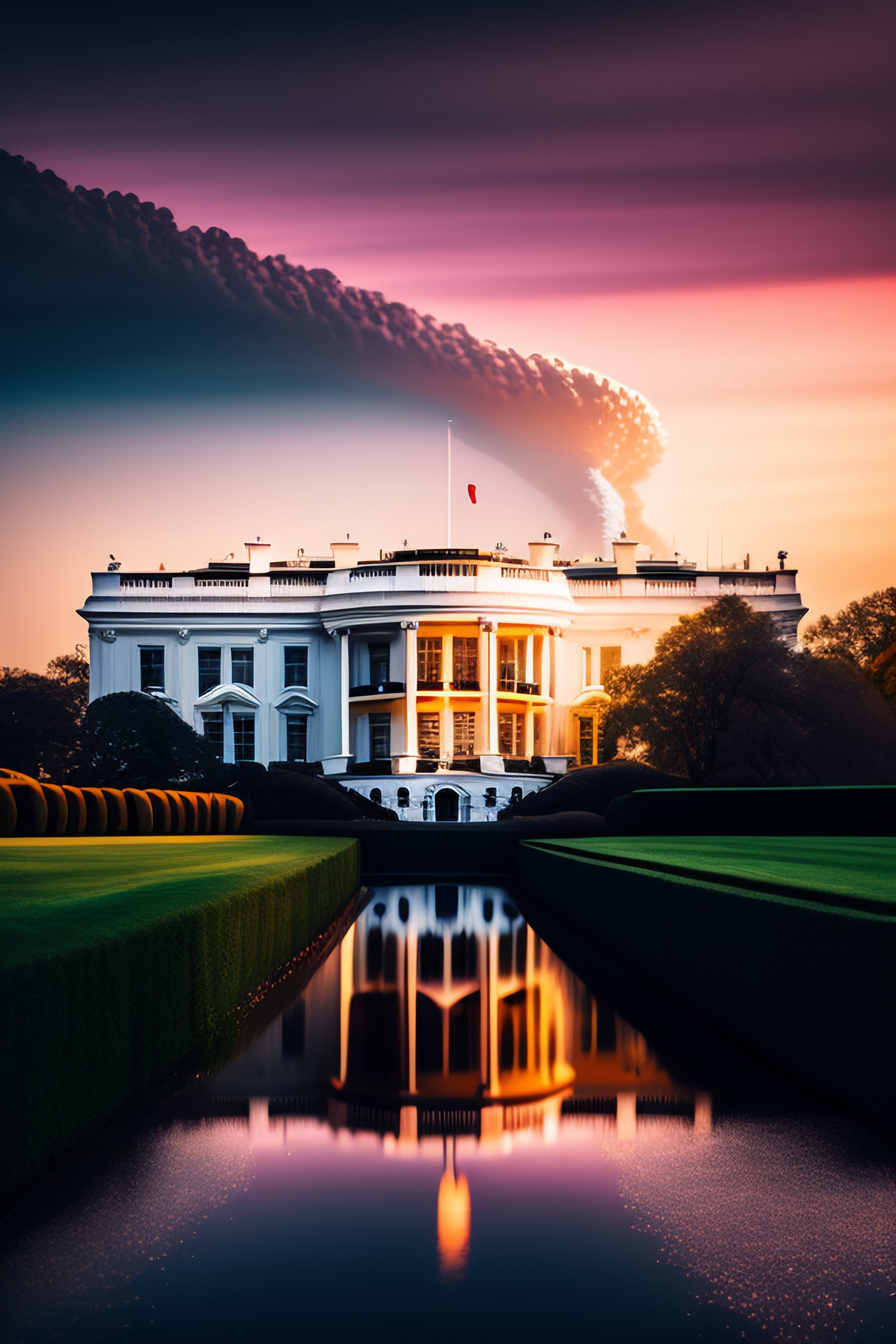 Lexica - Nuclear explosion on the background of the white house in ...