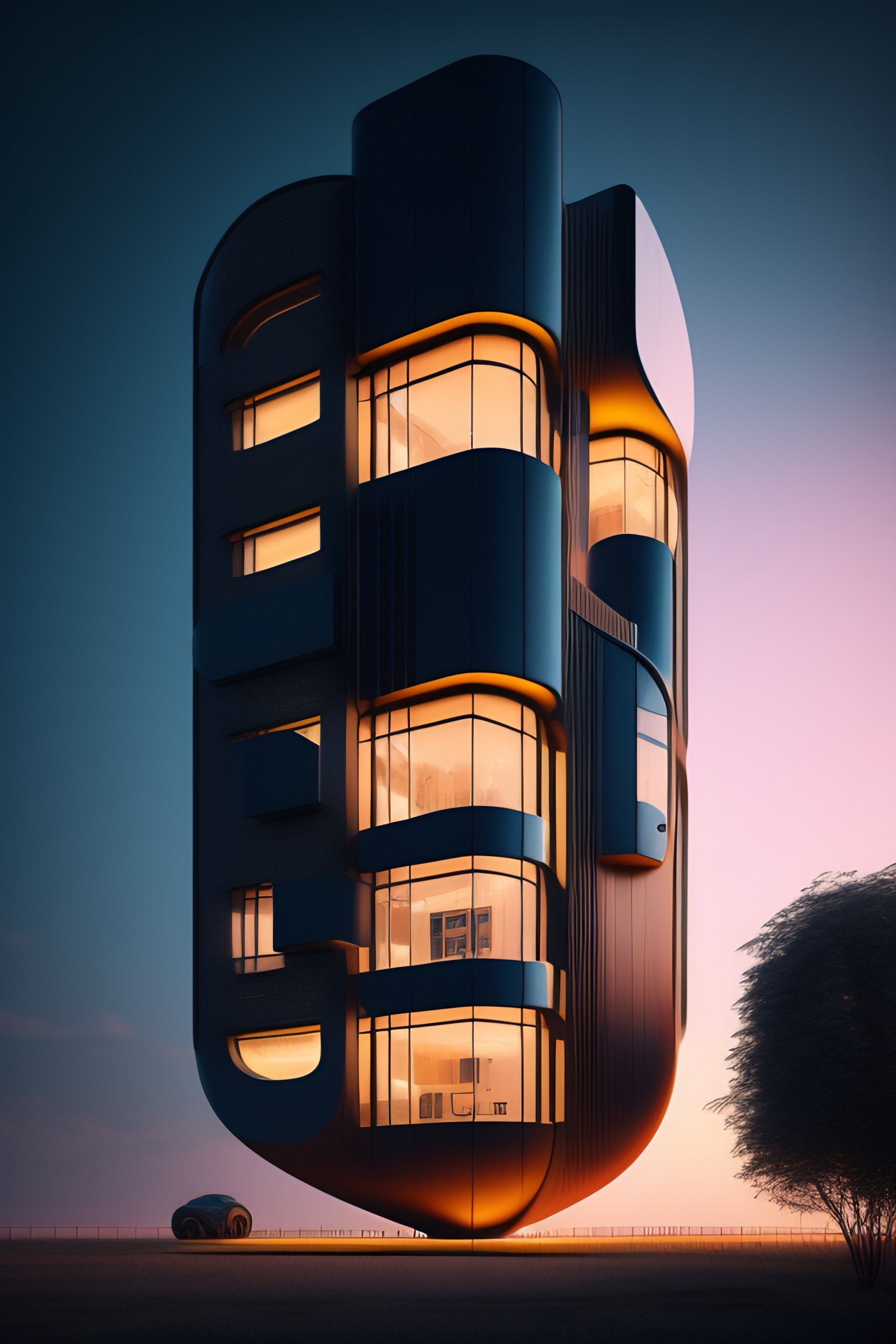 Lexica - Multi-storey house built in the shape of a vertical crescent ...