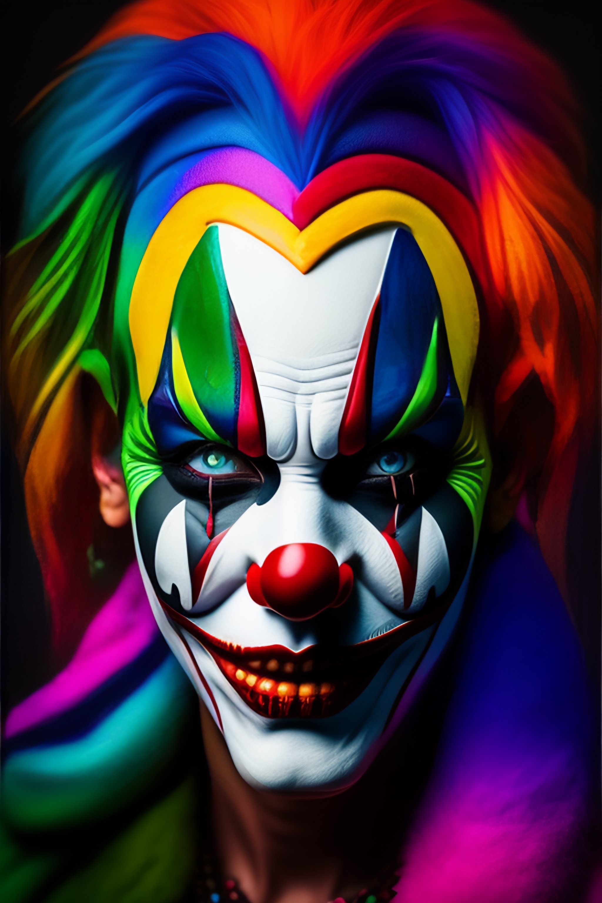 Lexica - Colorful portraits of a scary masked clown stunning wallpapers ...