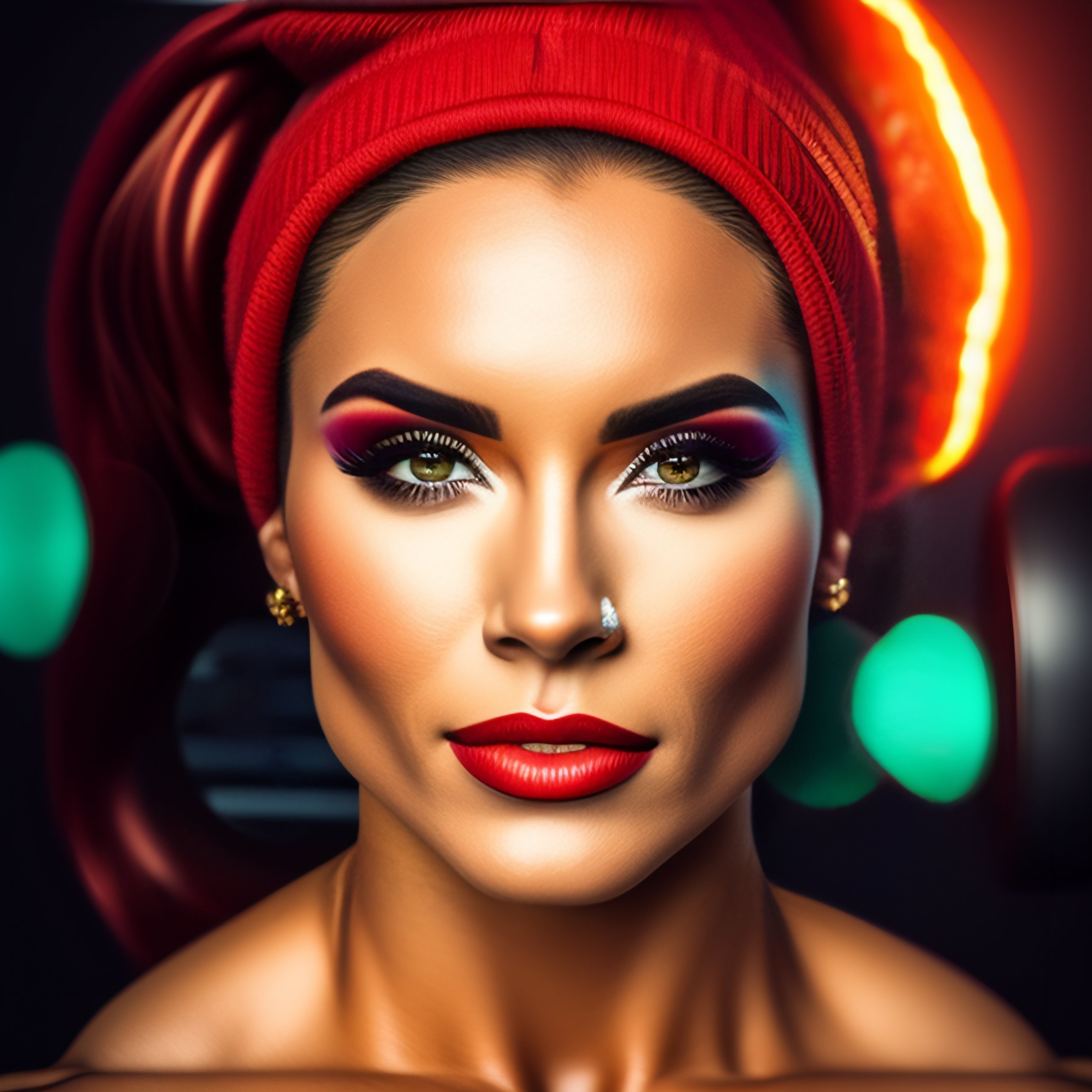 Lexica Portrait of TikTok vlogger woman bodybuilder