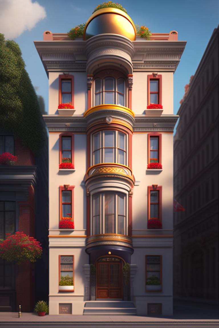 Lexica - Realistic bulding , sky, street