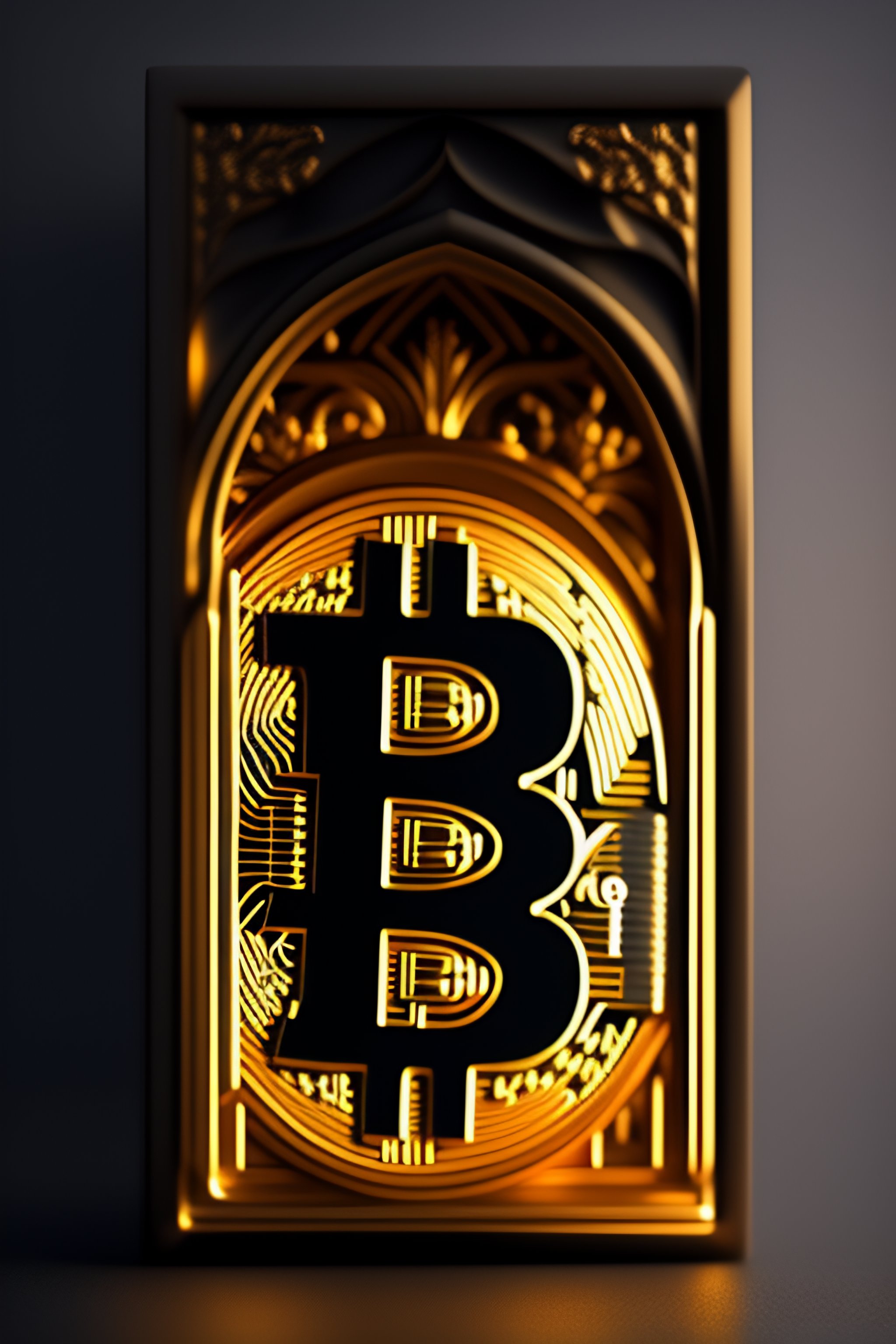 Lexica - B statue, Beautiful simple organic molding piece of a bitcoin ...
