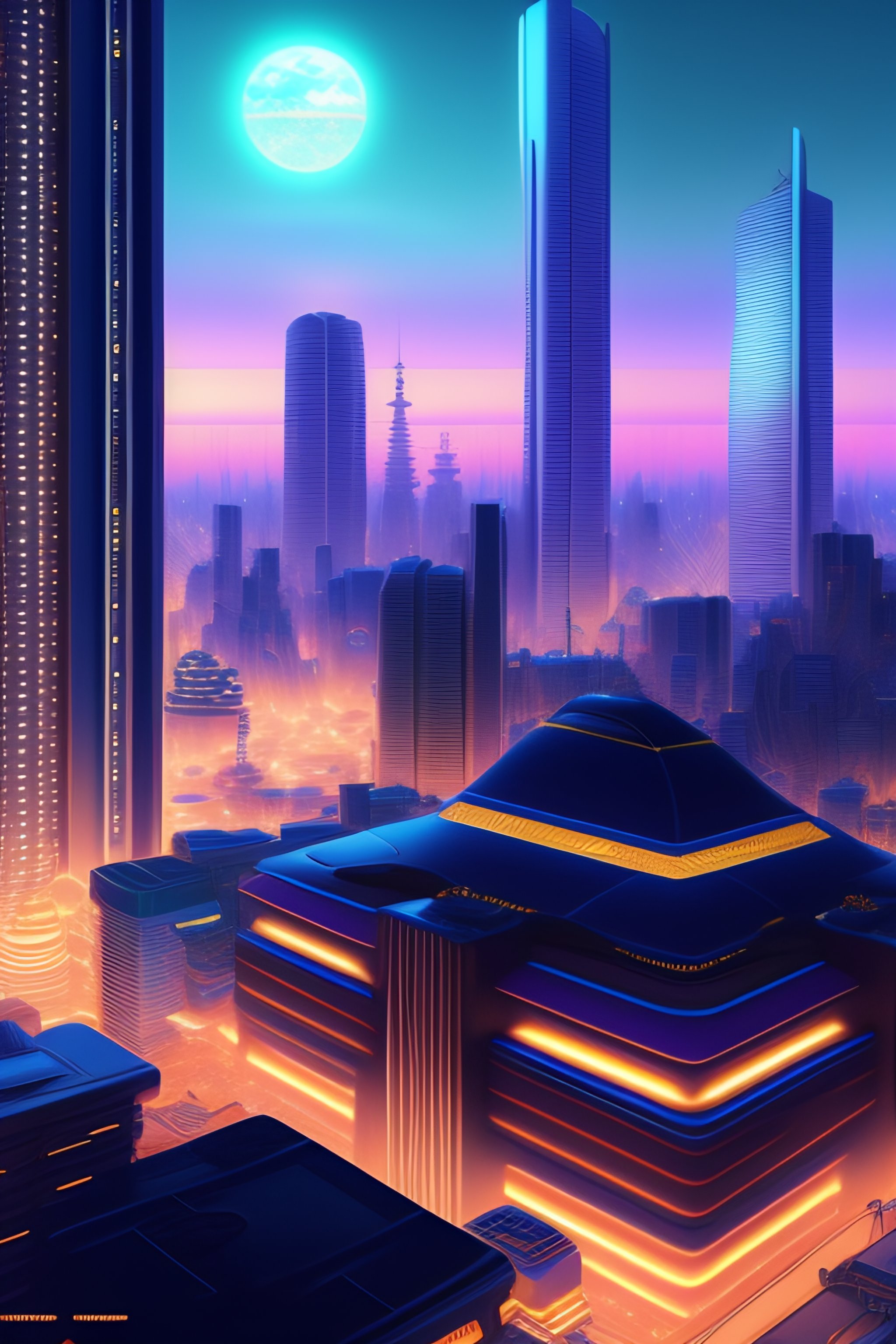 Lexica - Futuristic city , high resolution , very detailed, crowded ...