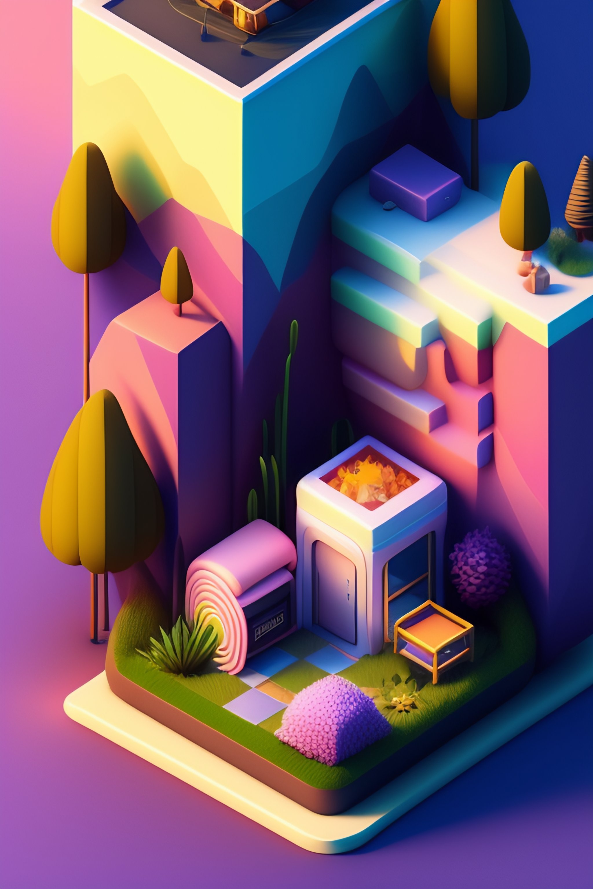 Lexica - Isometric hosting, 3d art, pastel colors, soft lighting, high ...