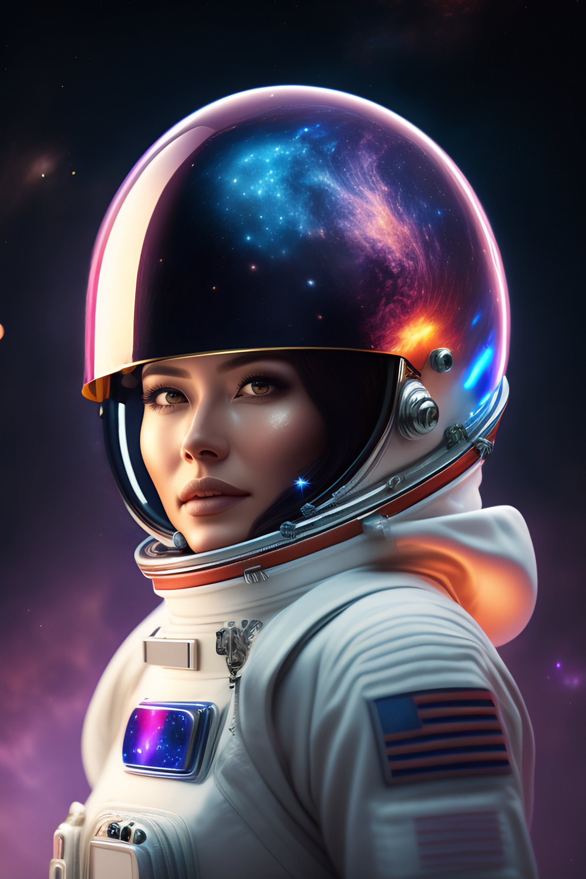 Lexica - An astronaut wearing a helmet with a galaxy in the background ...