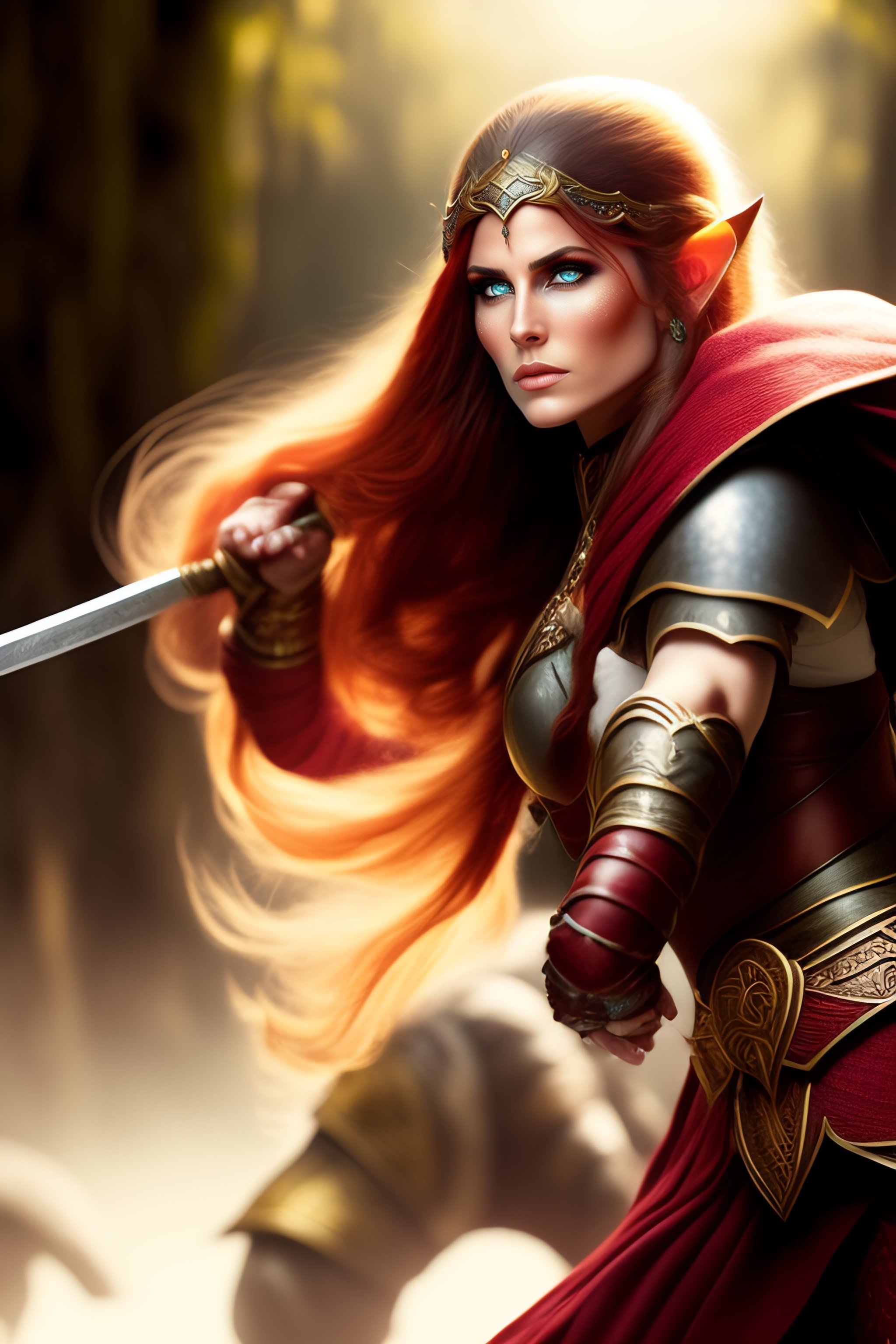 Lexica - Elf female fighting against a dwarf, pale skin, cartoon ...