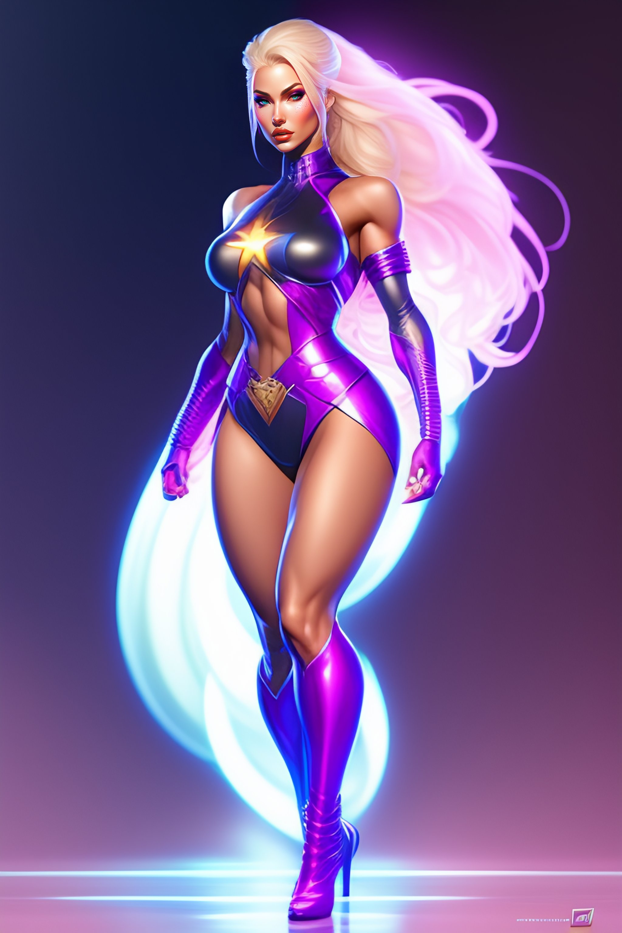 Lexica Blonde Female Superhero Psylocke Full Body View Highly Detailed Artgerm Style