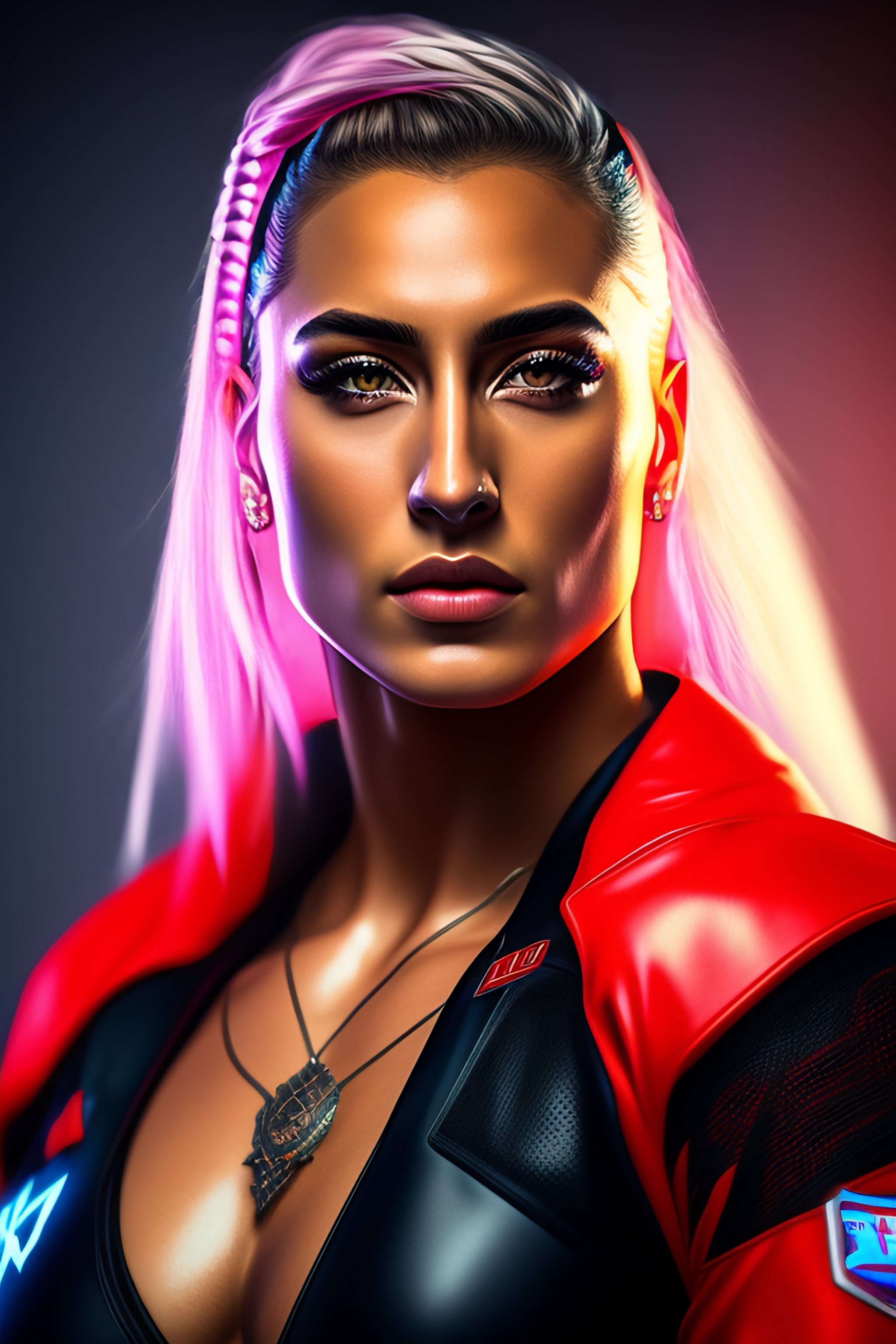 Lexica - Rhea Ripley as heroine, beautiful, cyberpunk female Ninja ...