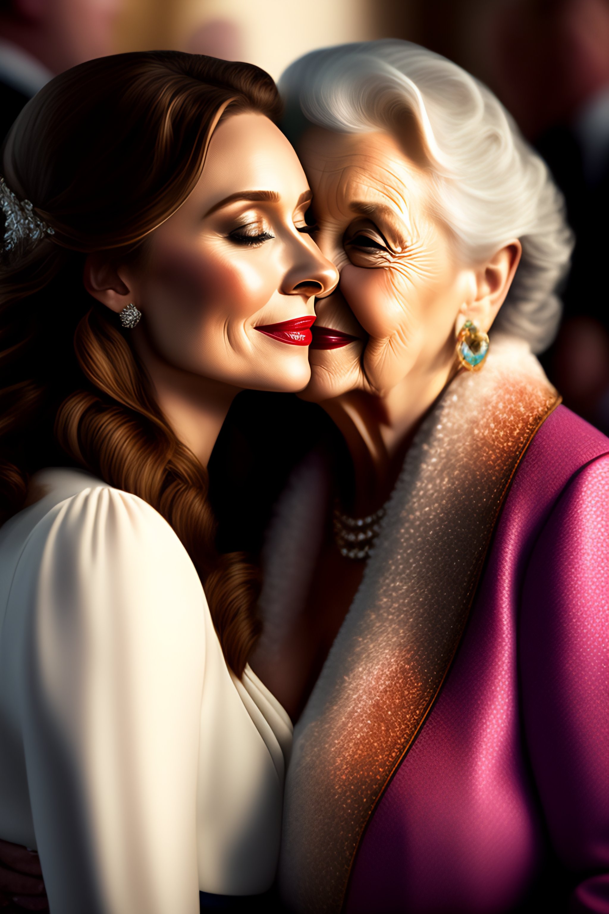 Lexica Elizabeth Olsen Kiss Old Woman Wedding Background Glamour Realistic 32k Ultra Hd 