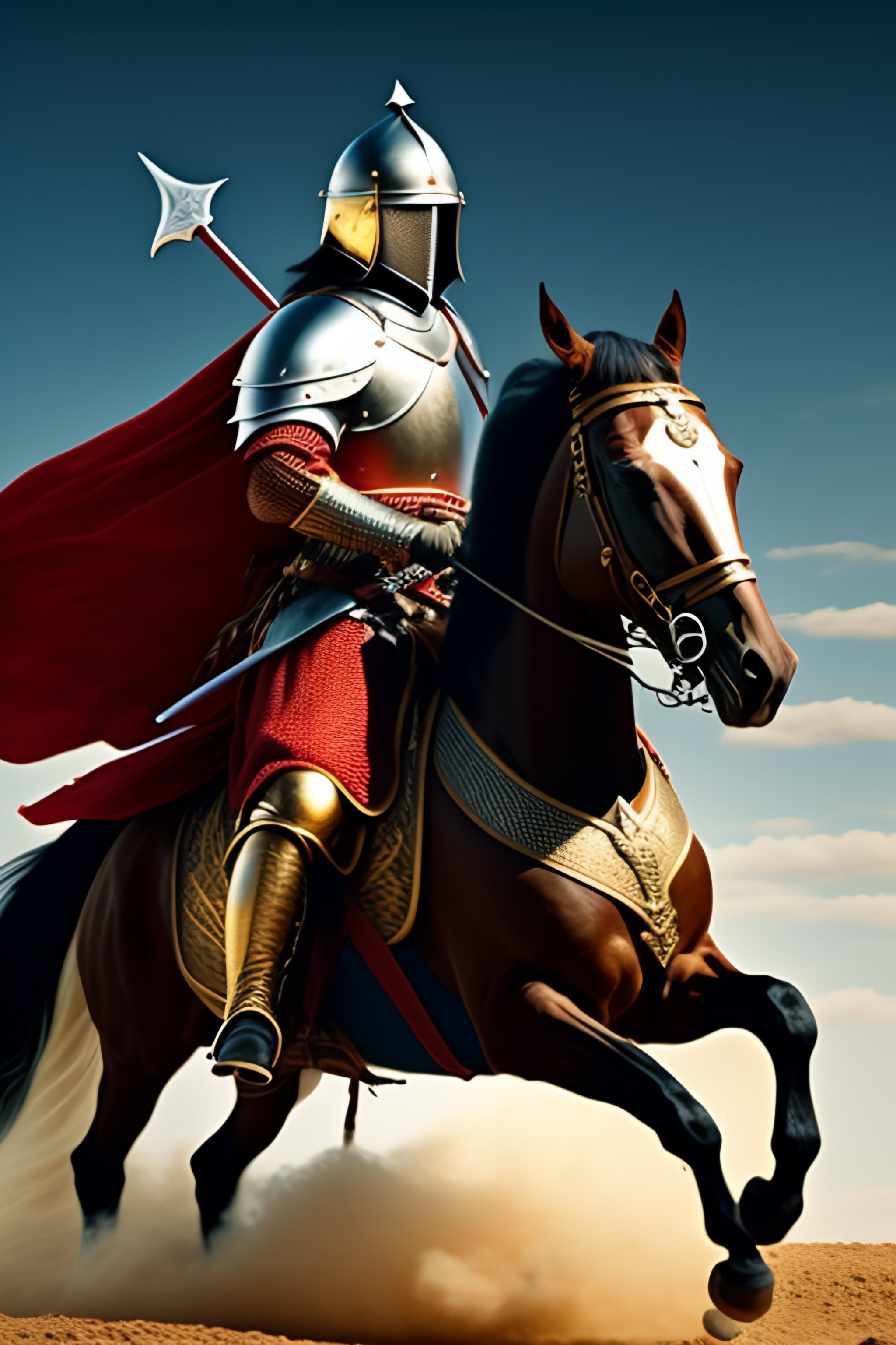 Lexica - Knight of the Middle Ages after winning a battle