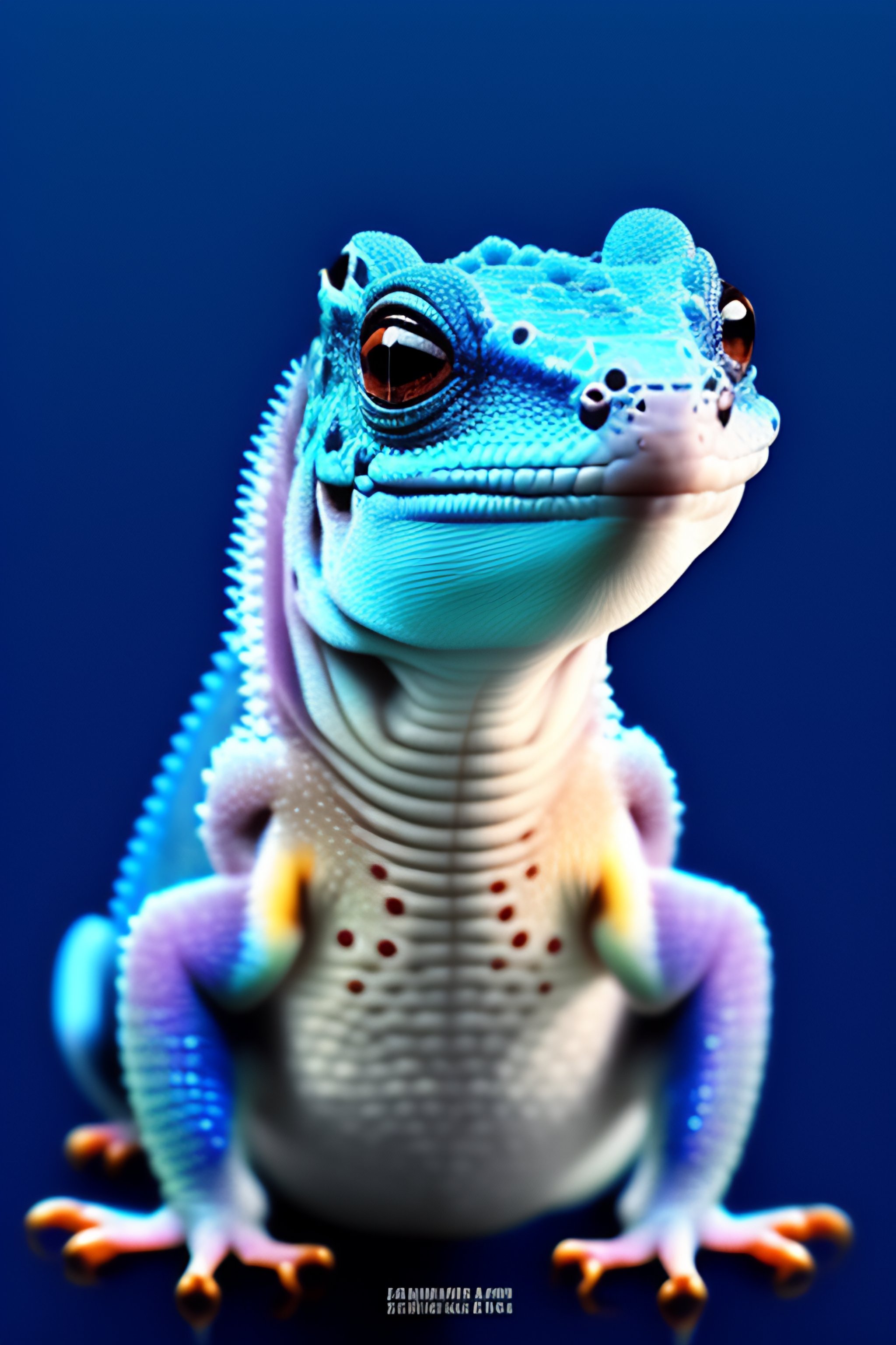 Lexica An upright, lightblue gecko, in the style of Disney's Frozen
