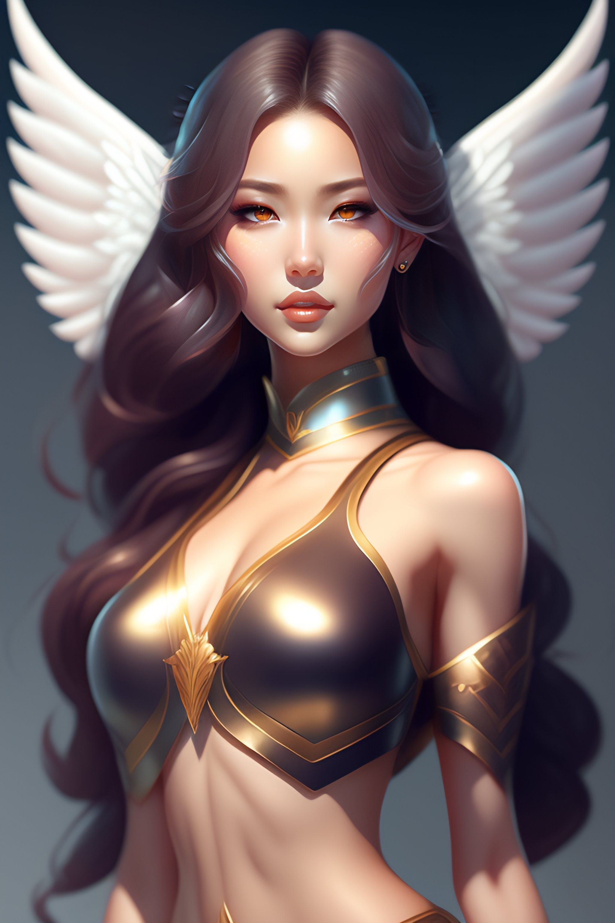 Lexica Fantasy female angel , Custom character art, digital drawing
