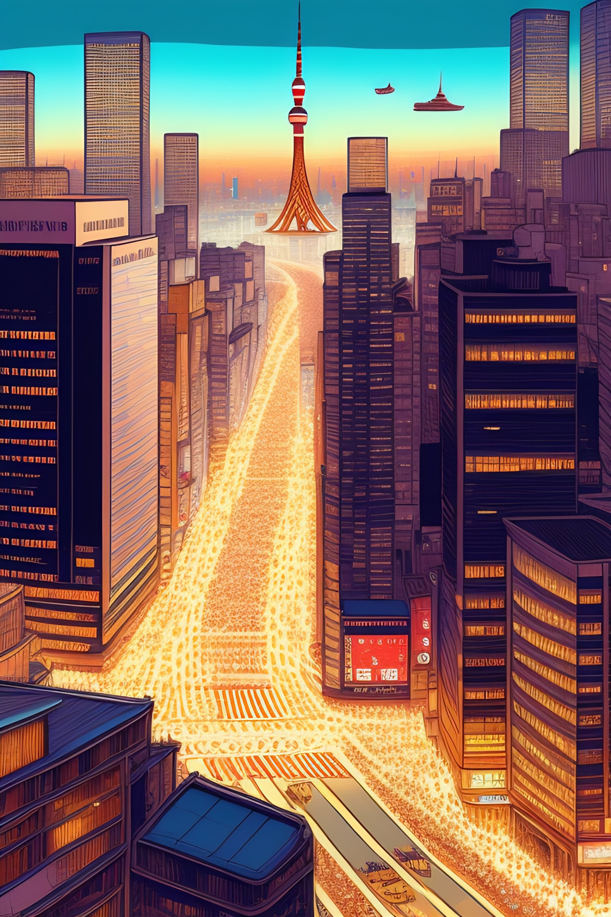 Lexica - Illustration of Tokyo by Mattias Adolfsson, city landscape and ...