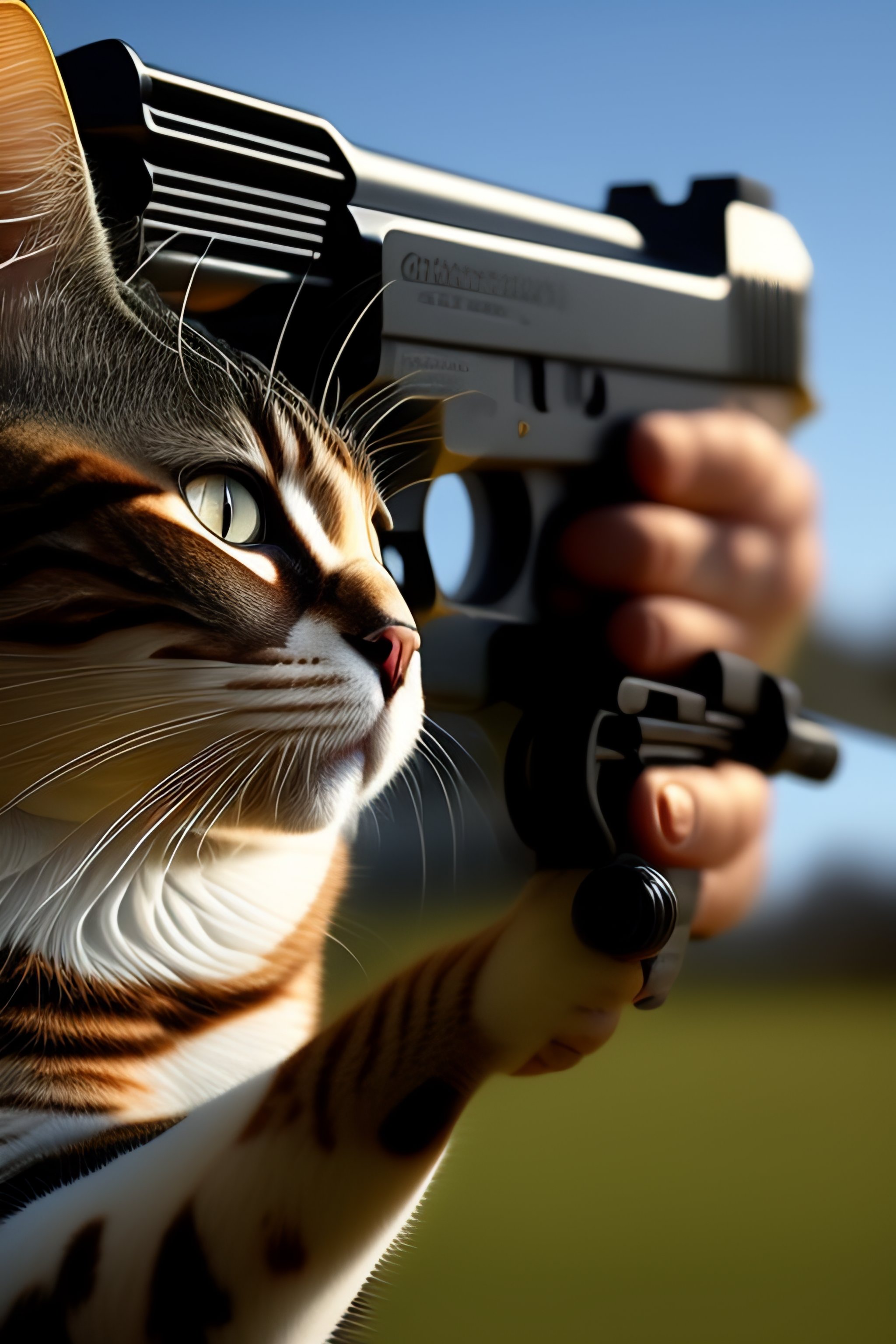 cat with gun wallpaper