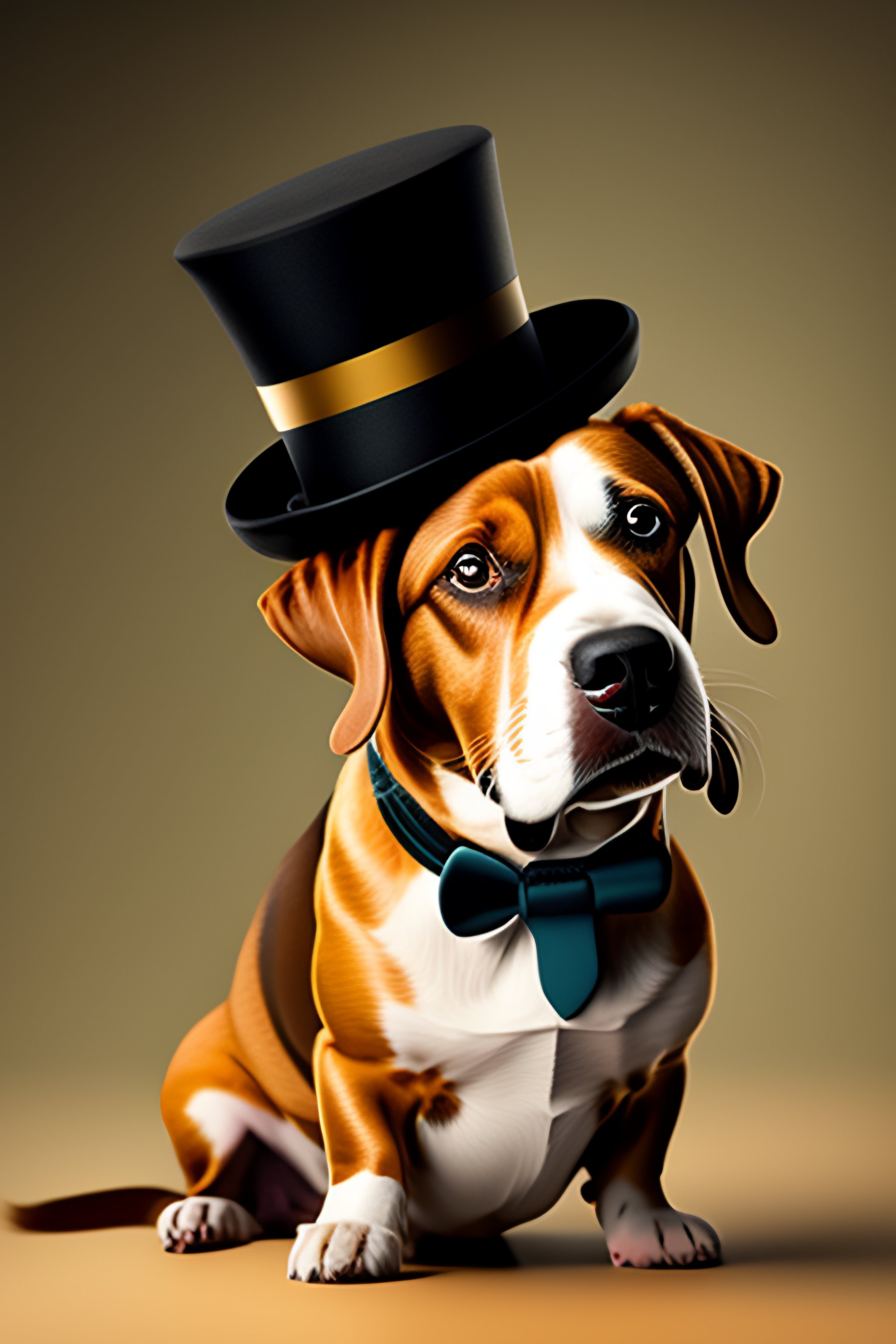 Lexica - A pipe-smoking dog wearing a top hat 3d