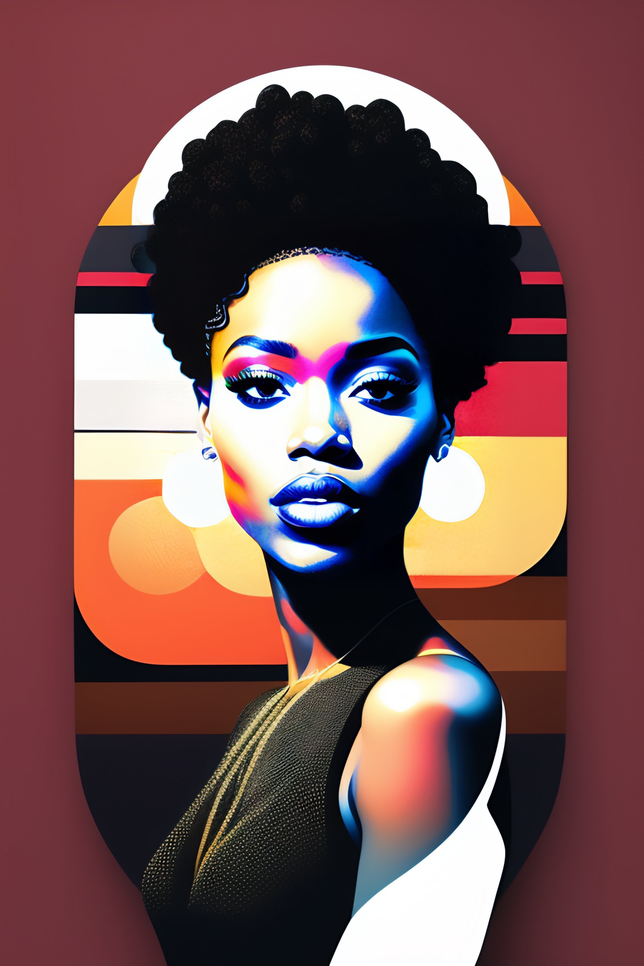 Lexica - Colorpop style, silhouette of black woman, vector image, SVG