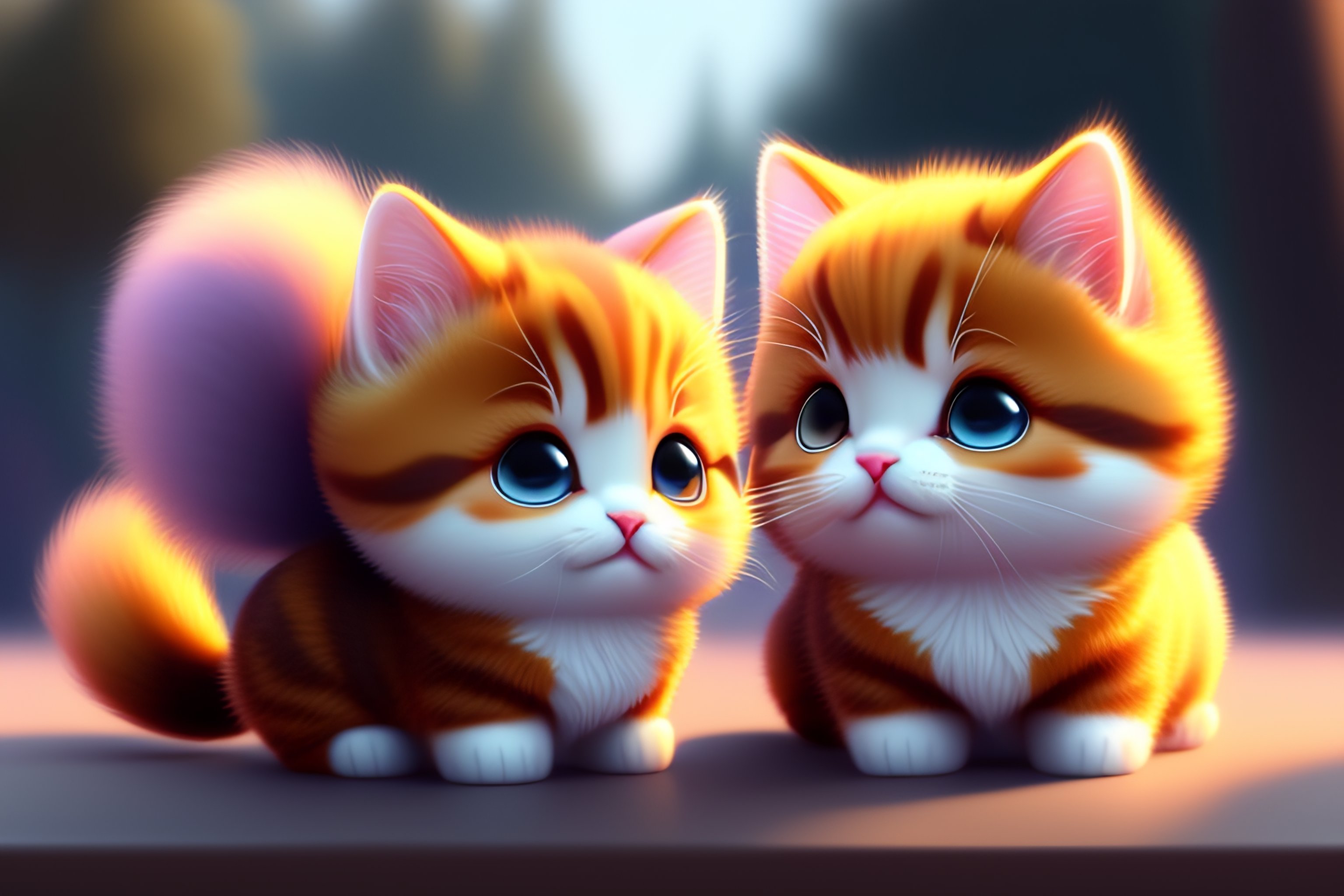 Lexica Cute And Adorable Cartoon Fluffy Baby Cat Fantasy Dreamlike 