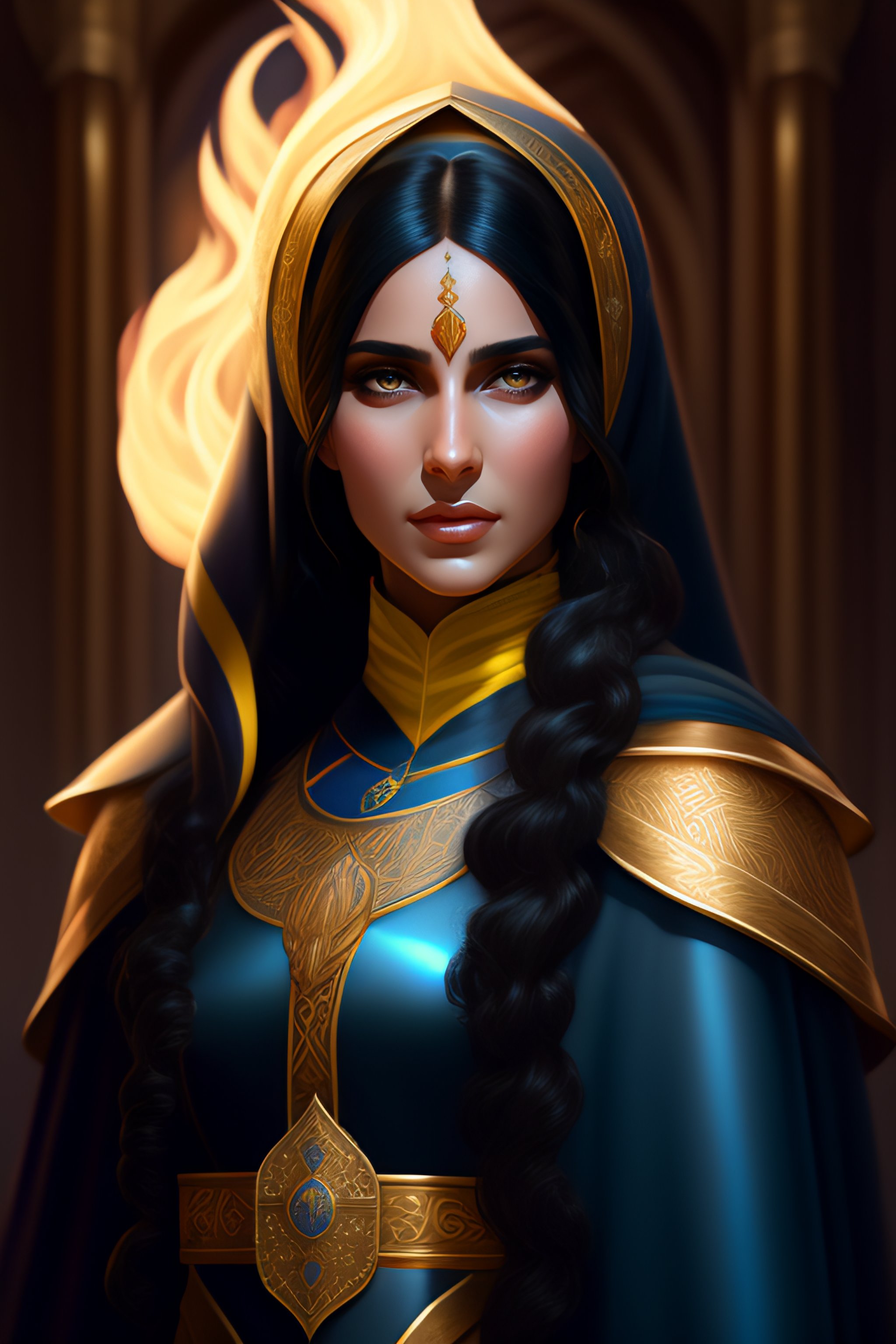 Lexica - Portrait of a middle - eastern female cleric with straight ...