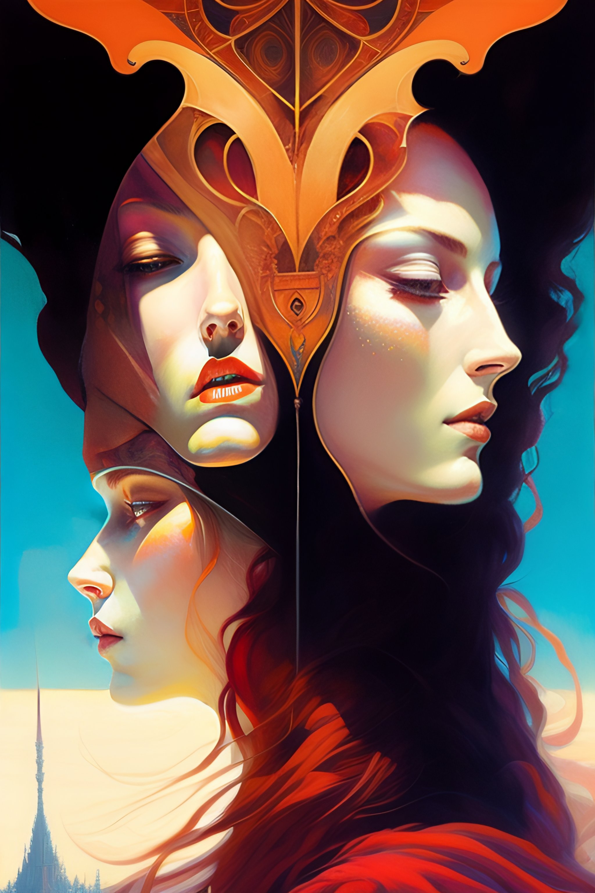 Lexica - Four twin women by Greg Rutkowski, in the style of Francis ...