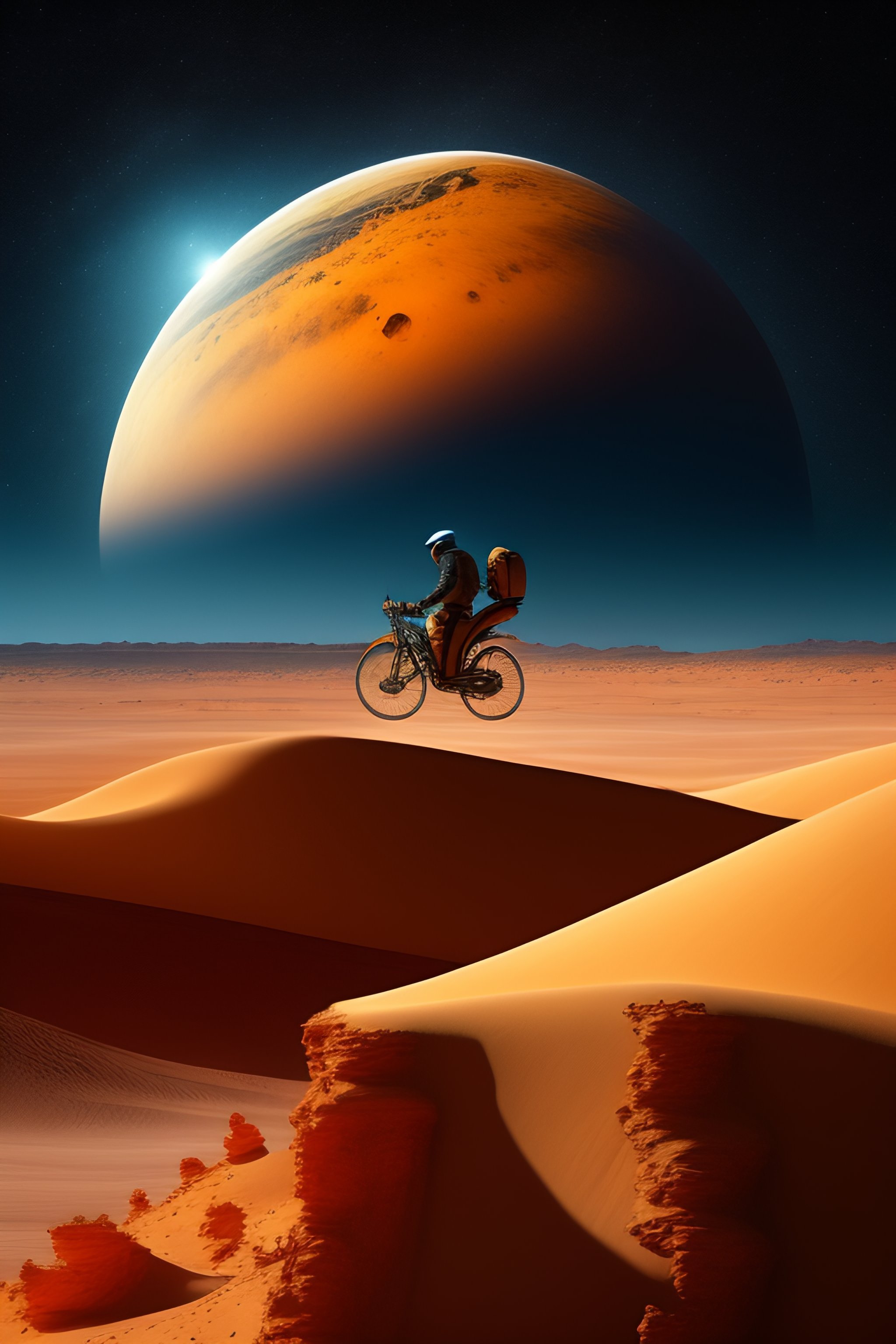 Lexica - A man riding a cat on mars