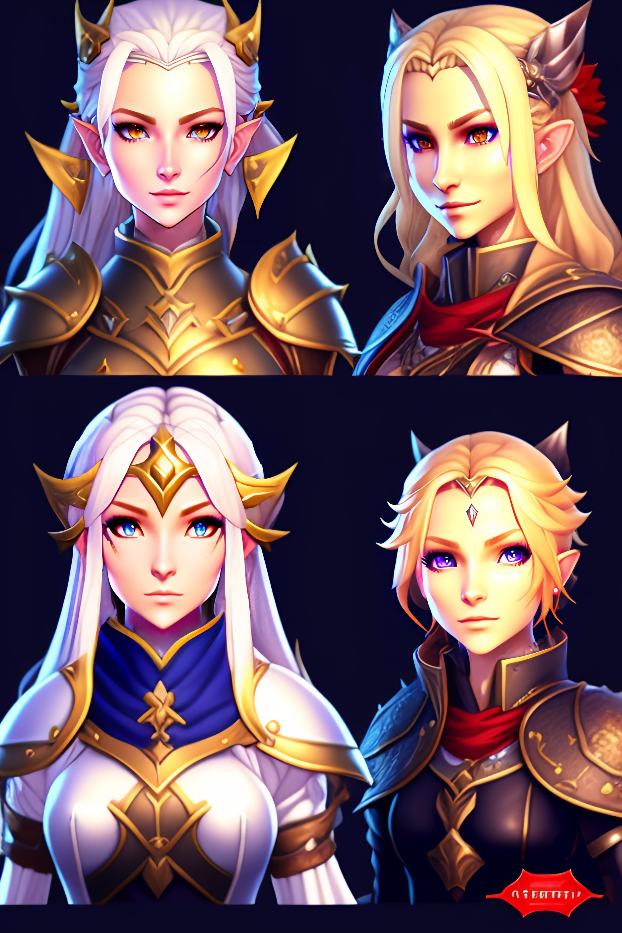 Lexica - Blonde female elf knight, 2.5d Unity sprite sheet, Octopath ...