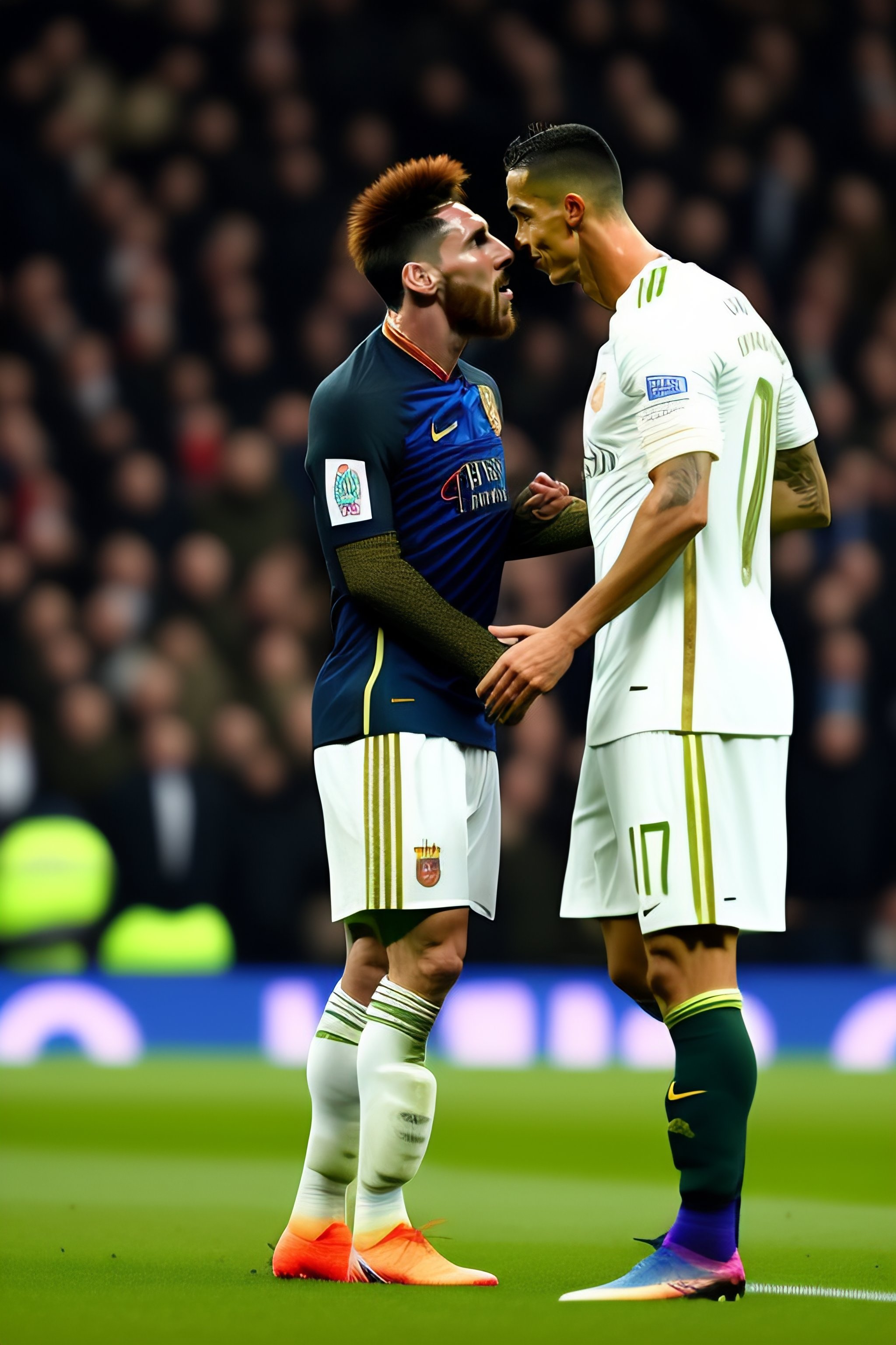 Lexica - messi kissing cristiano ronaldo