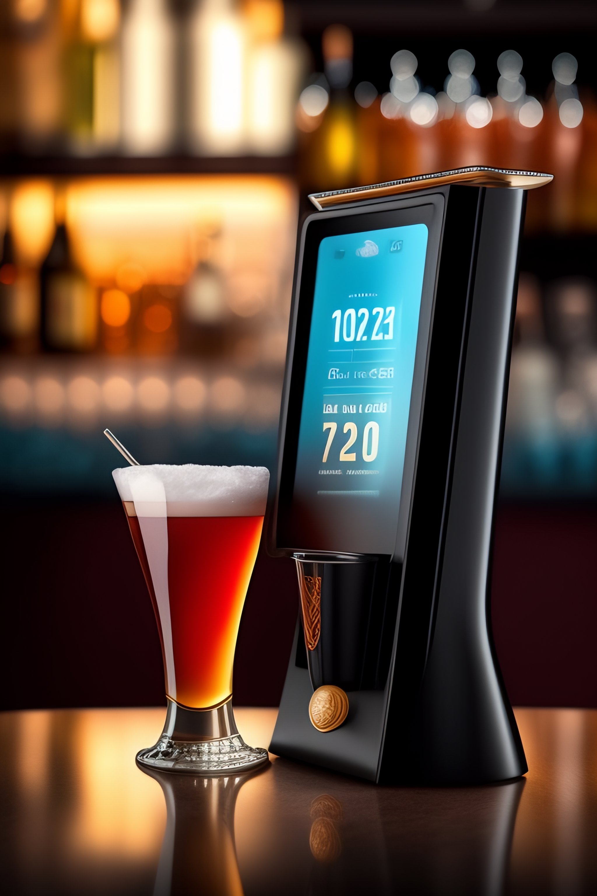 Lexica A smart bartender design with a 7” inch touch display that