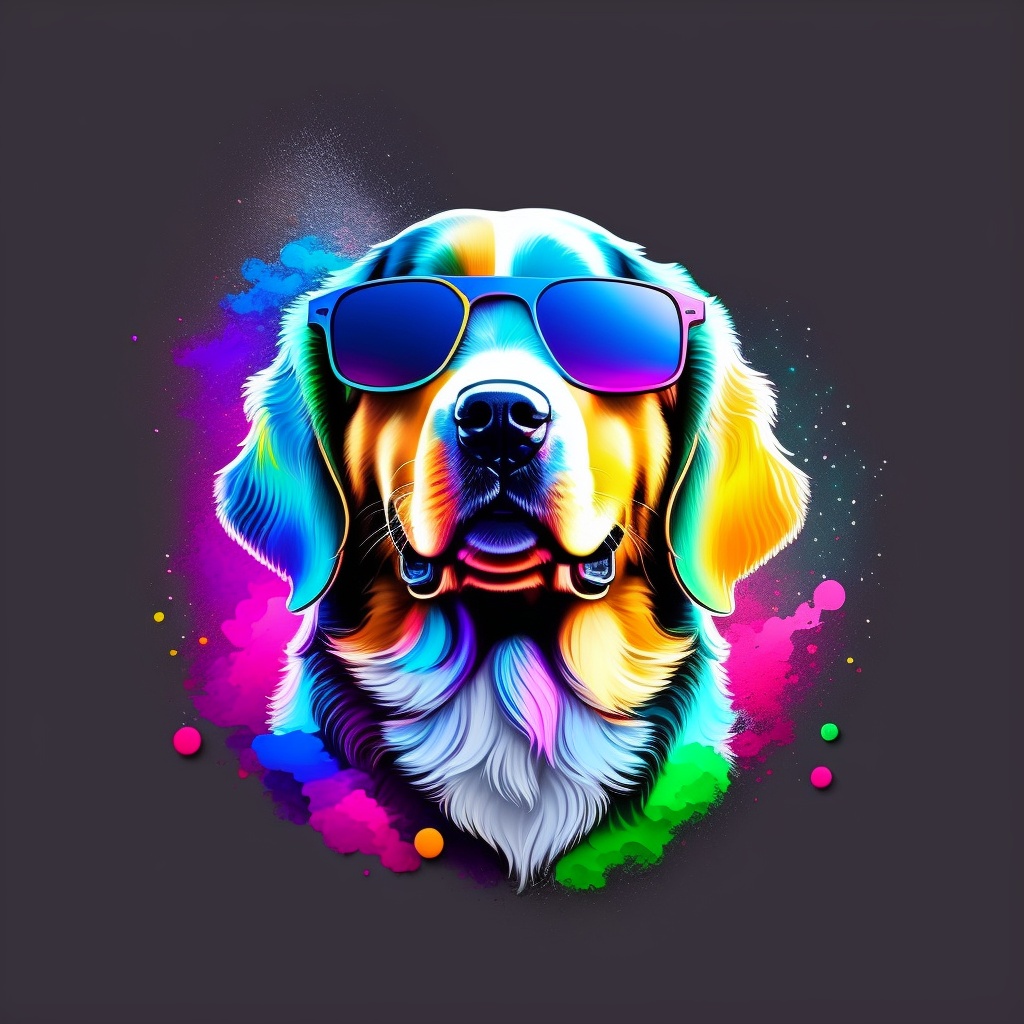 Lexica - A cool golden retriever with sunglasses, splash background ...