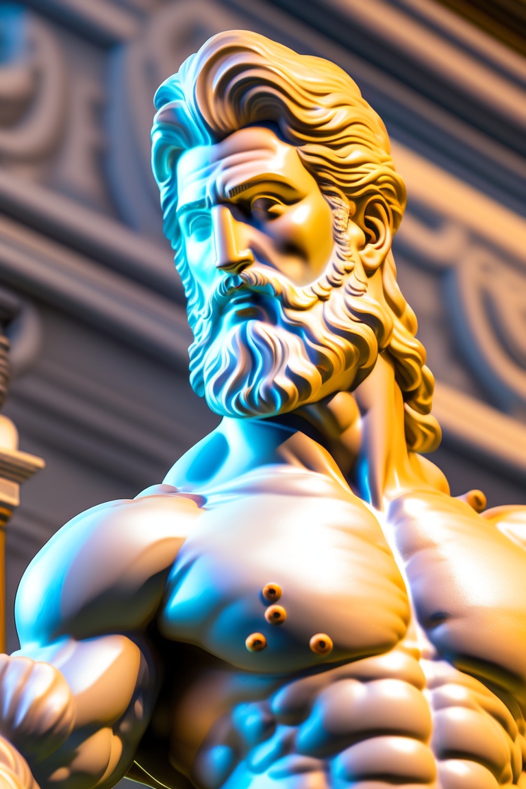 Lexica - A marble statue of greek hero hercules, with an aggressive ...