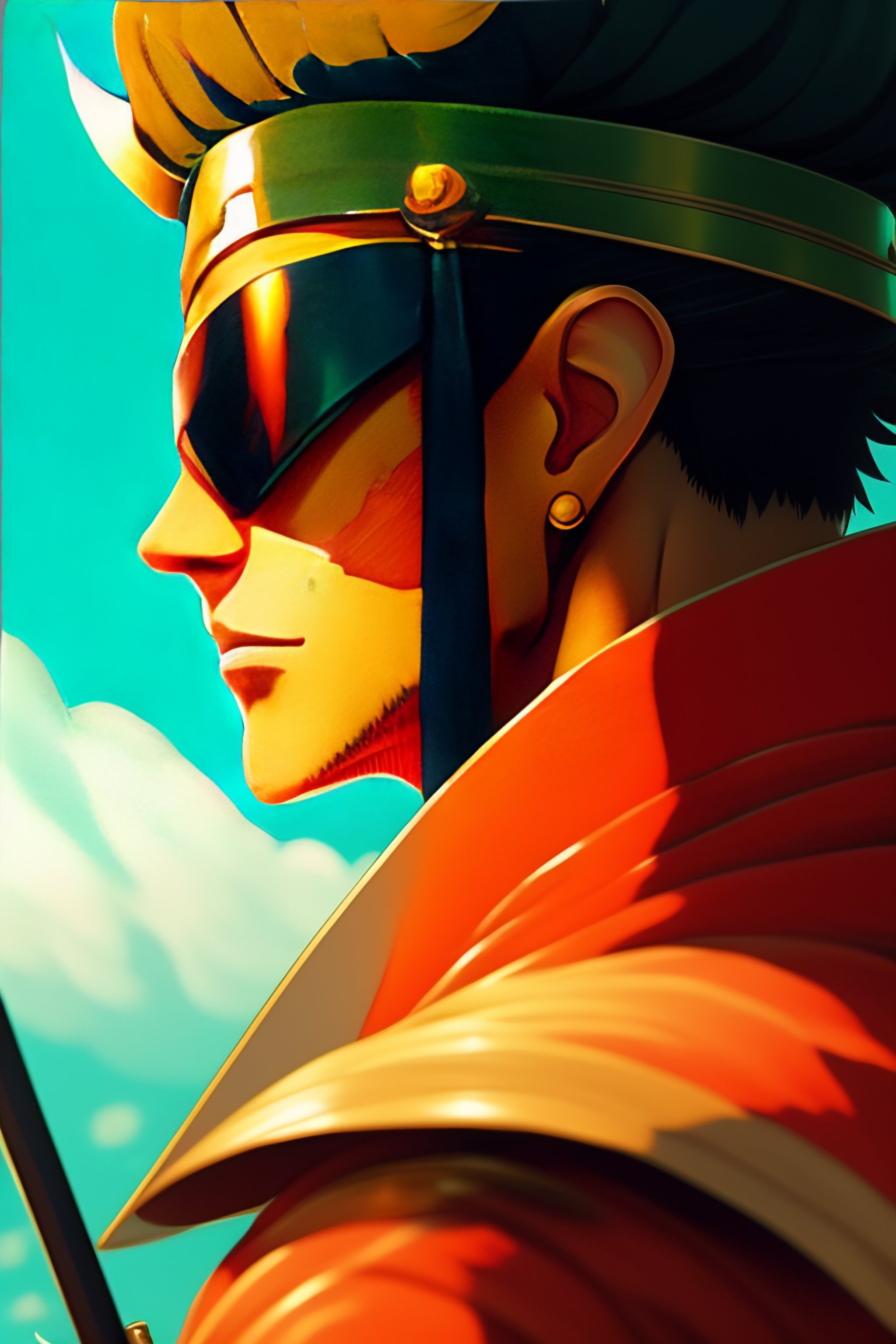 Lexica Roronoa zoro, wano kuni, studio ghibli, james gilleard
