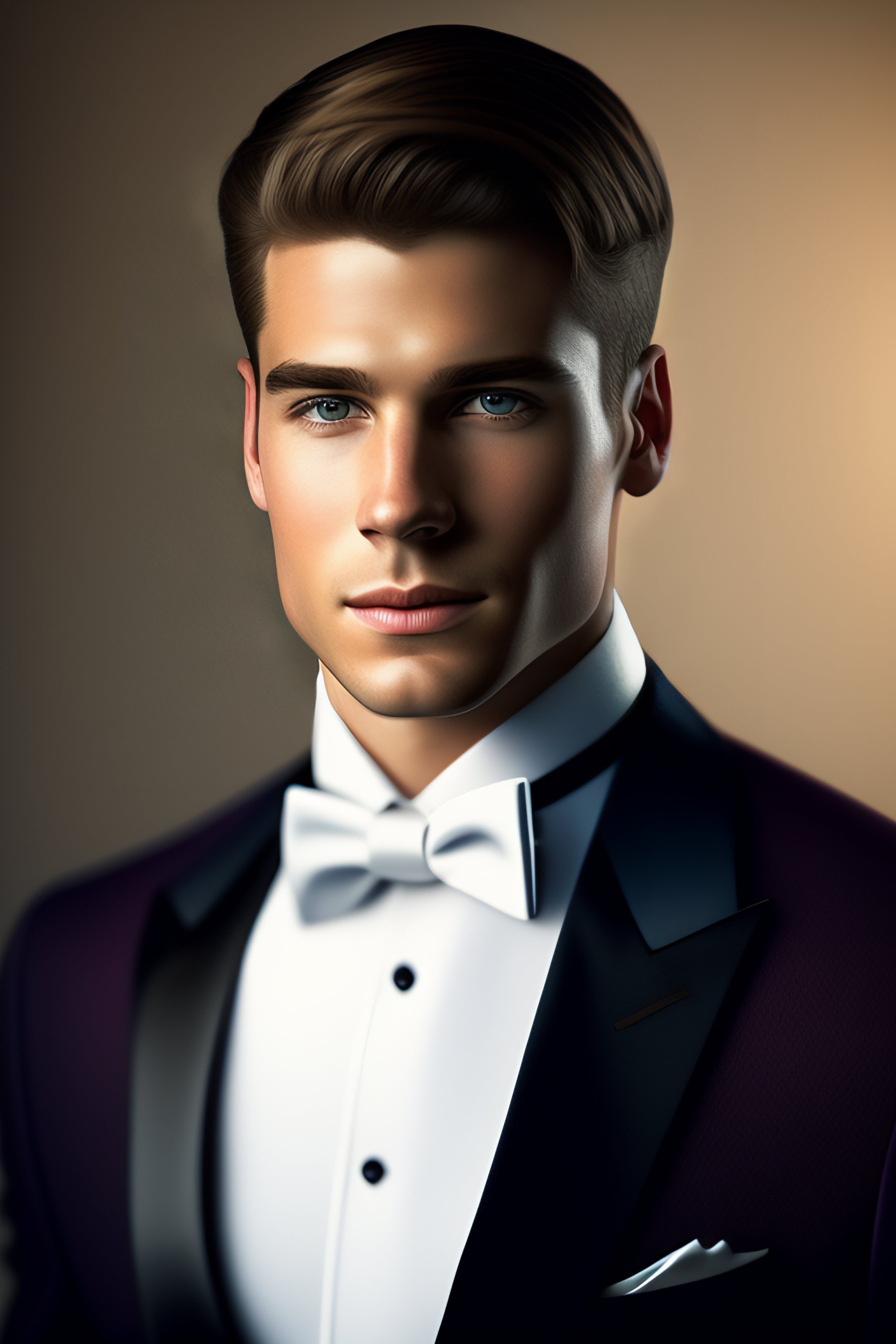 Lexica Photorealistic portrait of a young white male in formal clothing