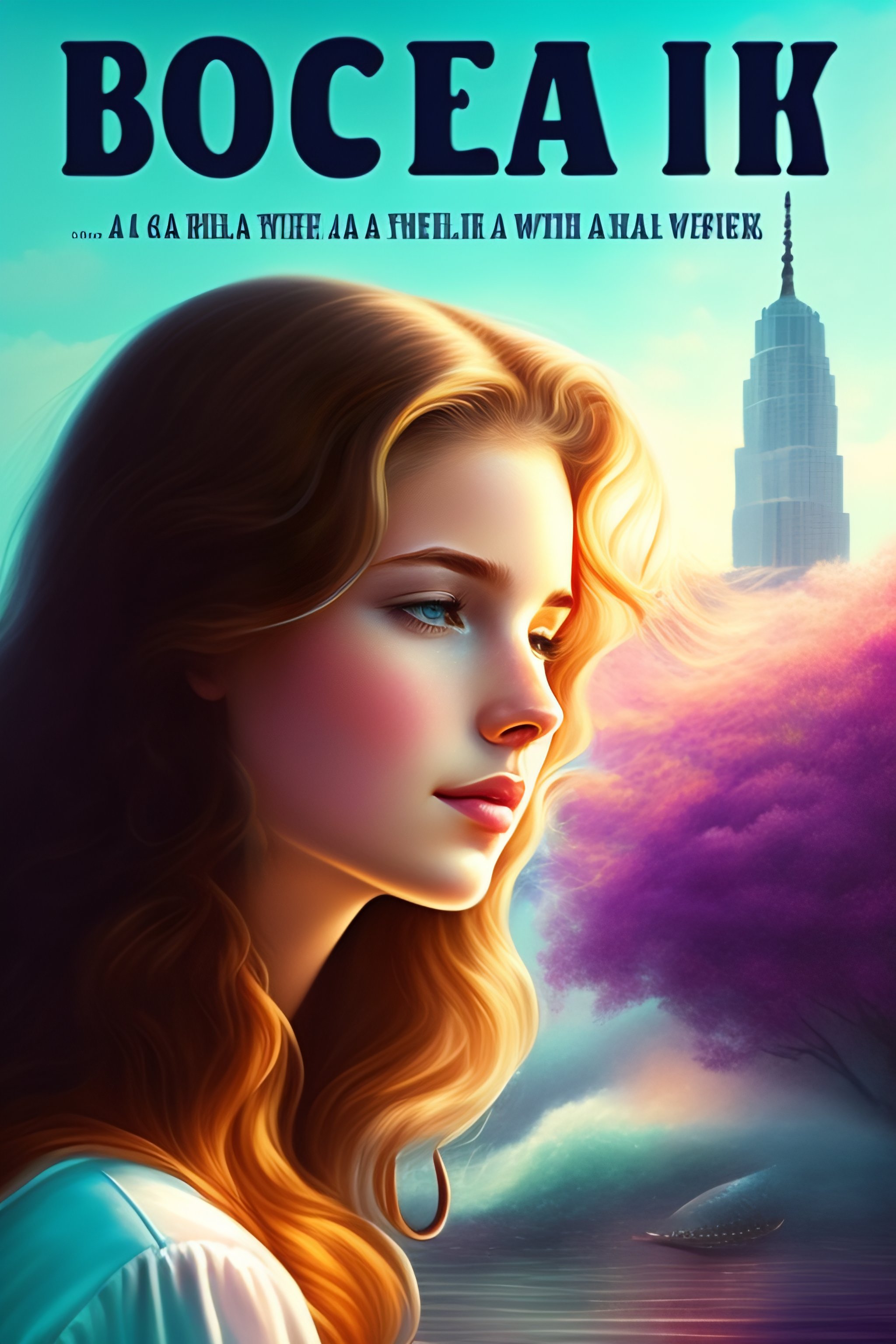 Lexica - Book cover of a girl dreaming of finding love