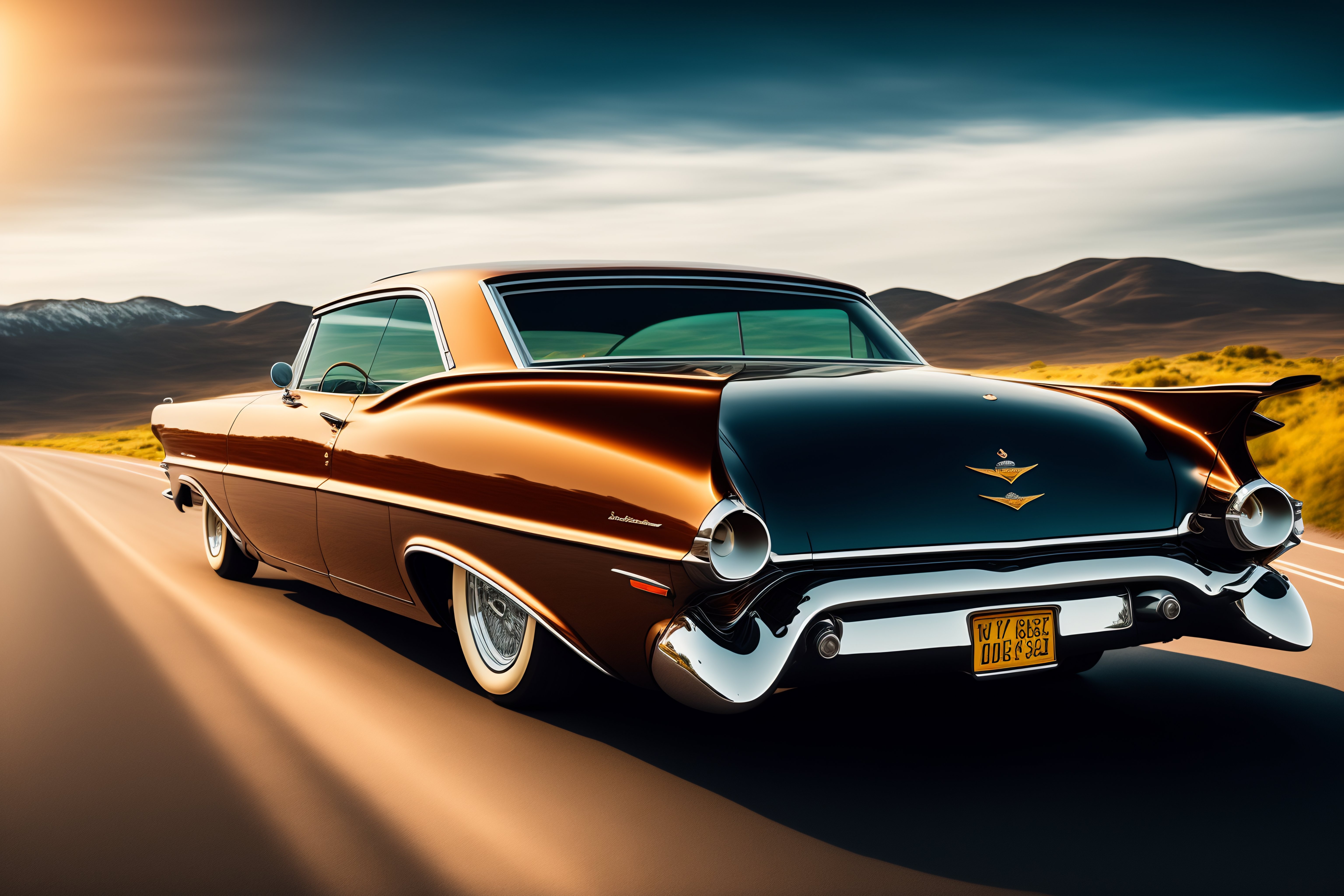 Lexica - Lowrider driving on a windy road