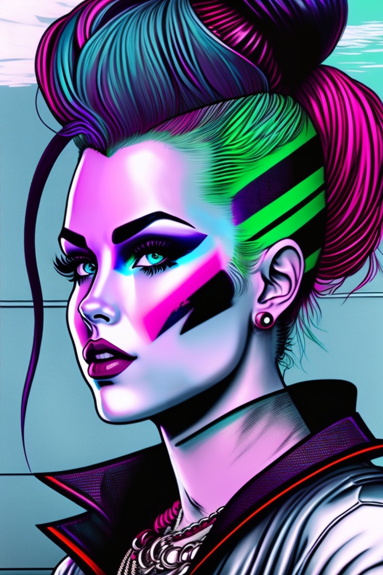 Lexica - 1990;s UK punk Mohican roller derby skater girl gritty pop art ...