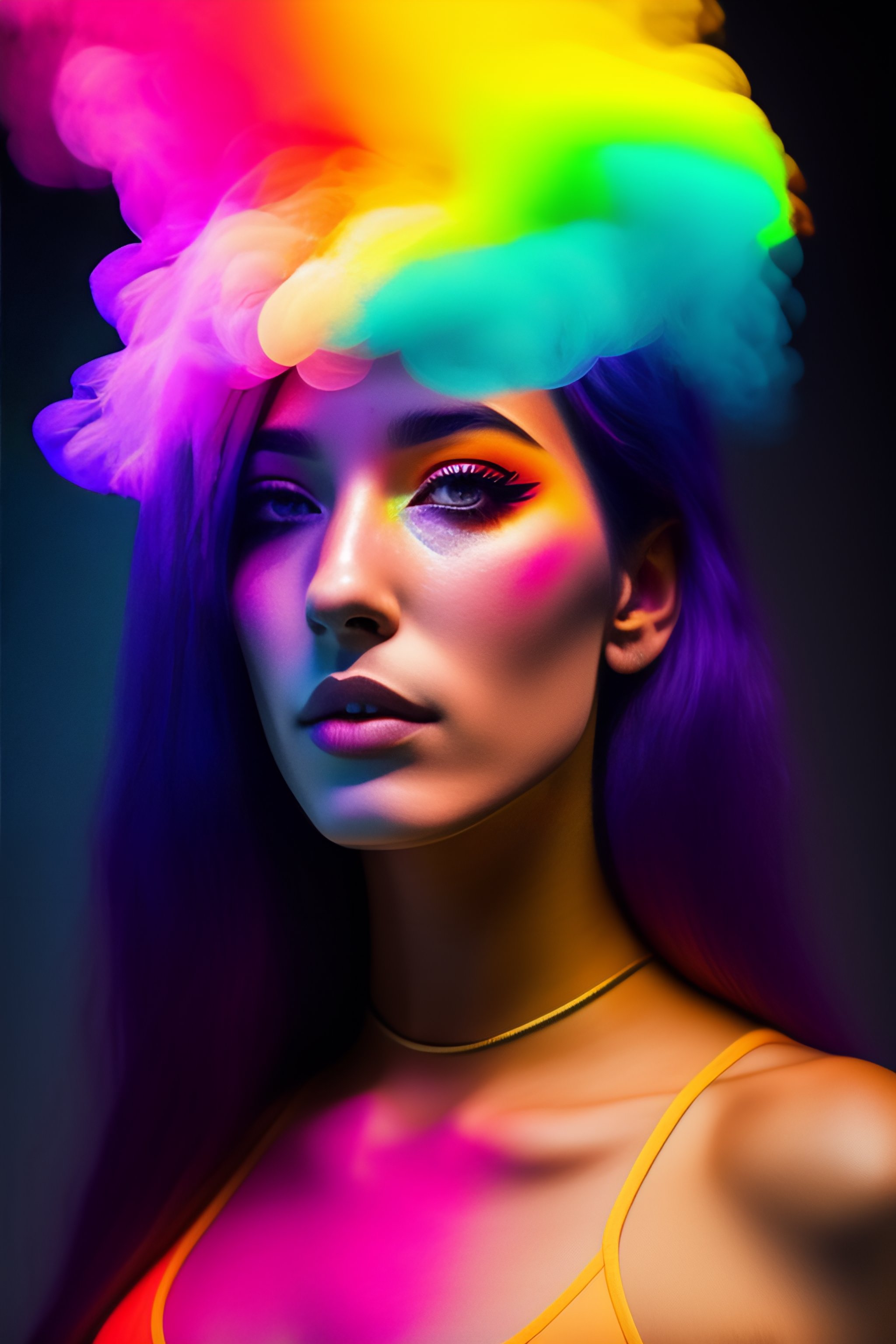 Lexica - LSD, goth girl, colorful light glipses, particle smoke, xtreme ...