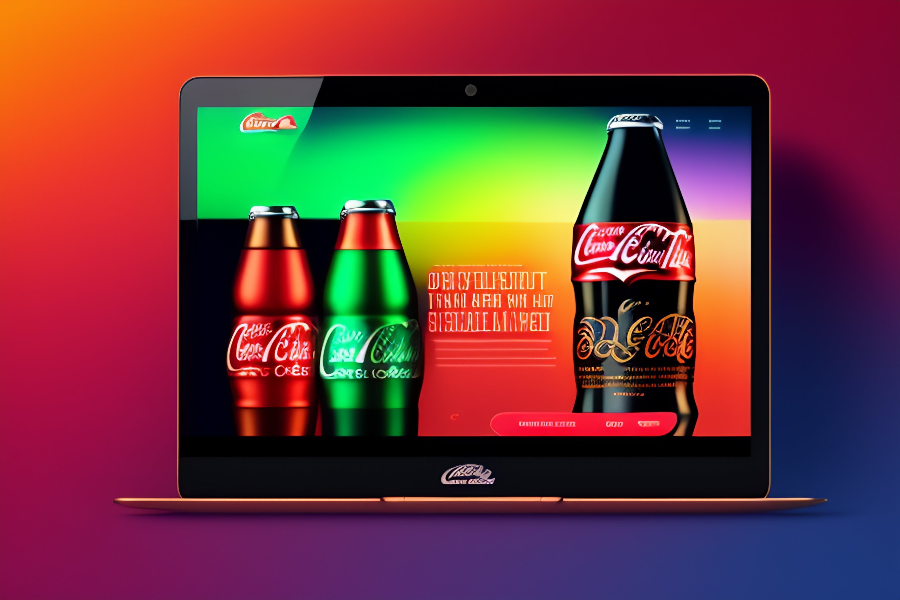 Lexica - Beautiful landing page for a Coca-cola website, dark theme ...